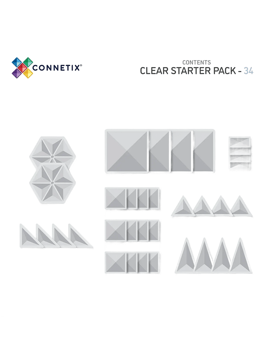 Connetix - Clear Starter Pack 34 Pieces - multi coloured - 1