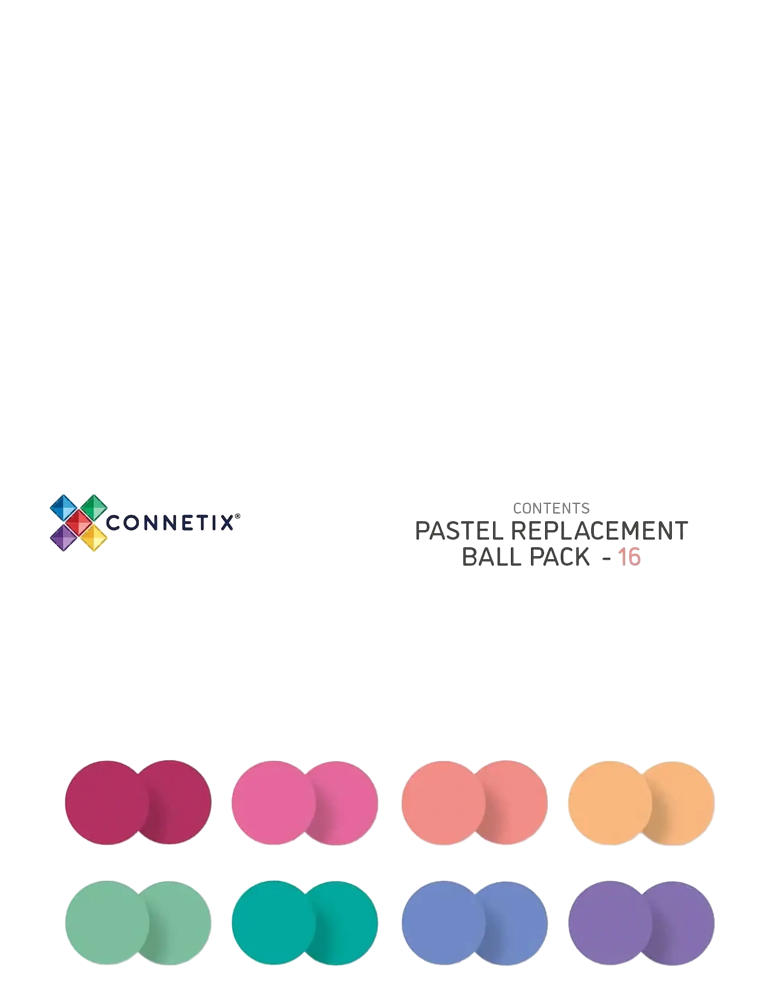 Connetix - Pastel Ball Pack 16 Pieces - najniższe ceny - multi coloured - 1