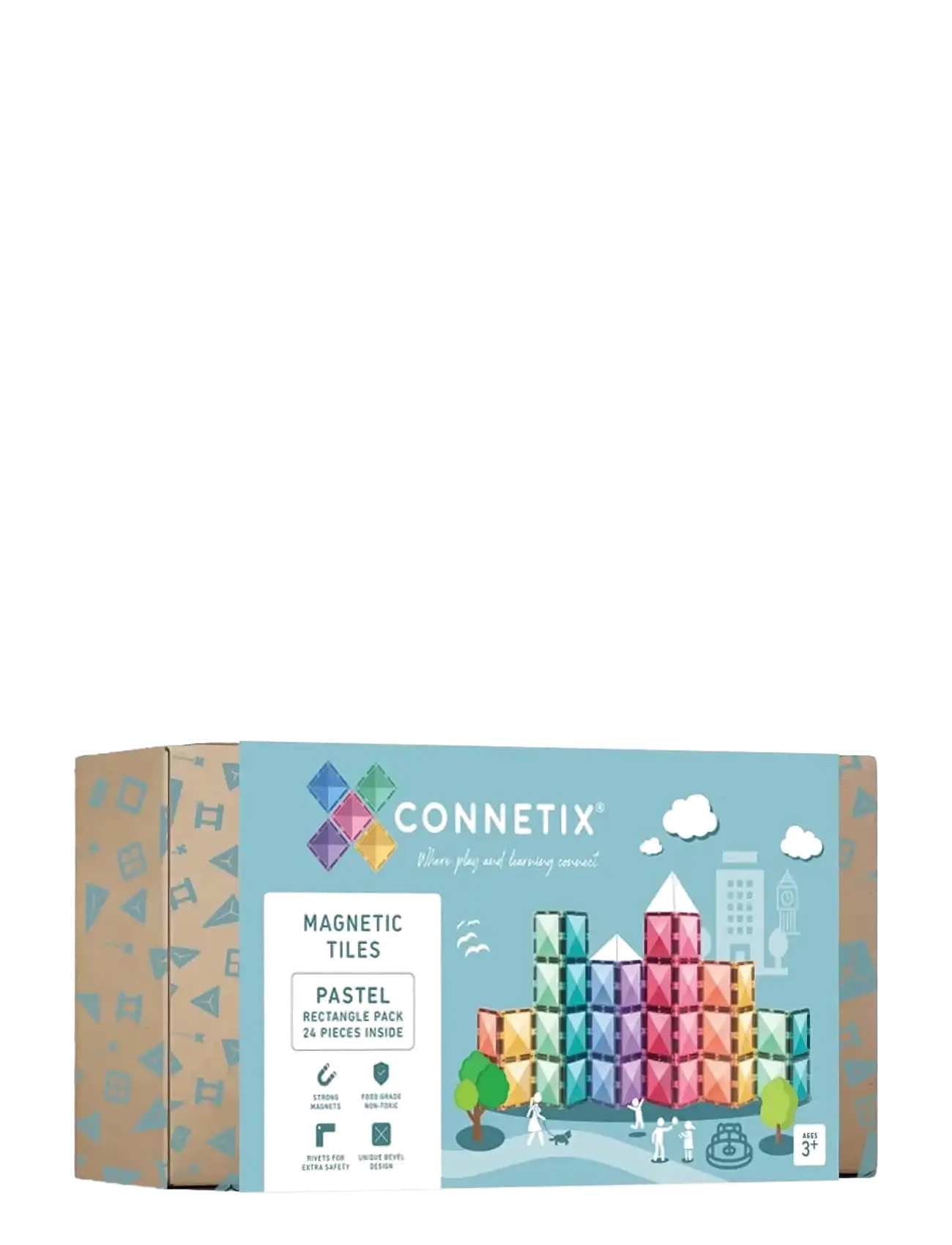 Connetix Pastel Rectangle Pack 24 Pieces - Byggklossar & Byggsatser - MULTI COLOURED / multi