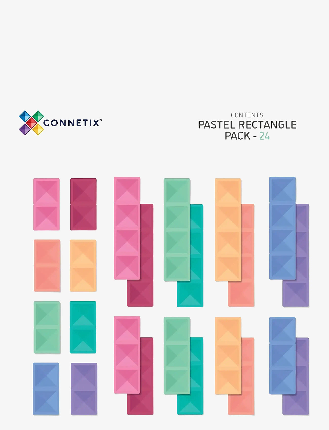 Connetix - Pastel Rectangle Pack 24 Pieces - multi coloured - 2