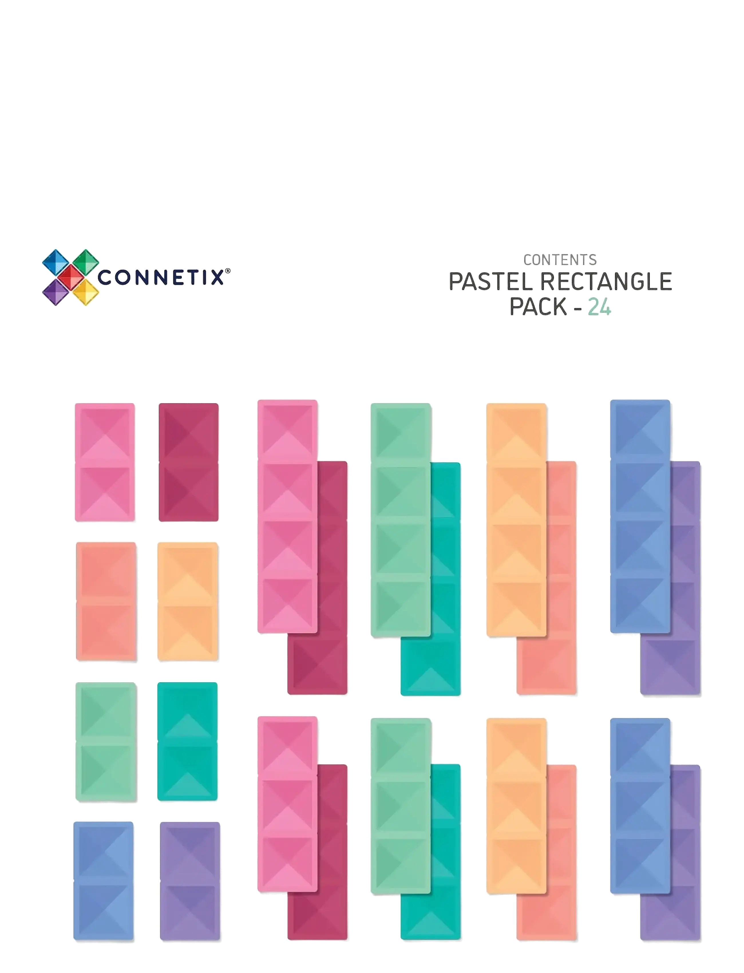 Connetix - Pastel Rectangle Pack 24 Pieces - multi coloured - 2