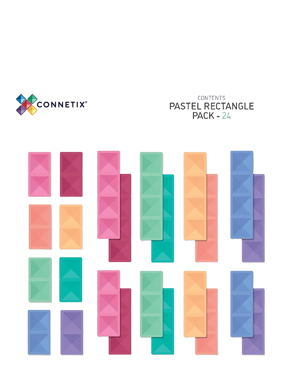 Connetix - Pastel Rectangle Pack 24 Pieces - multi coloured - 2