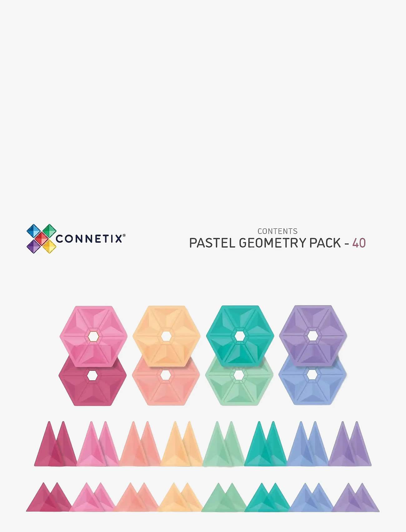 Connetix - Pastel Geometry Pack 40 Pieces - multi coloured - 2