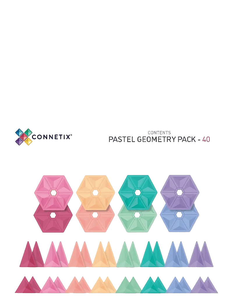 Connetix - Pastel Geometry Pack 40 Pieces - multi coloured - 2