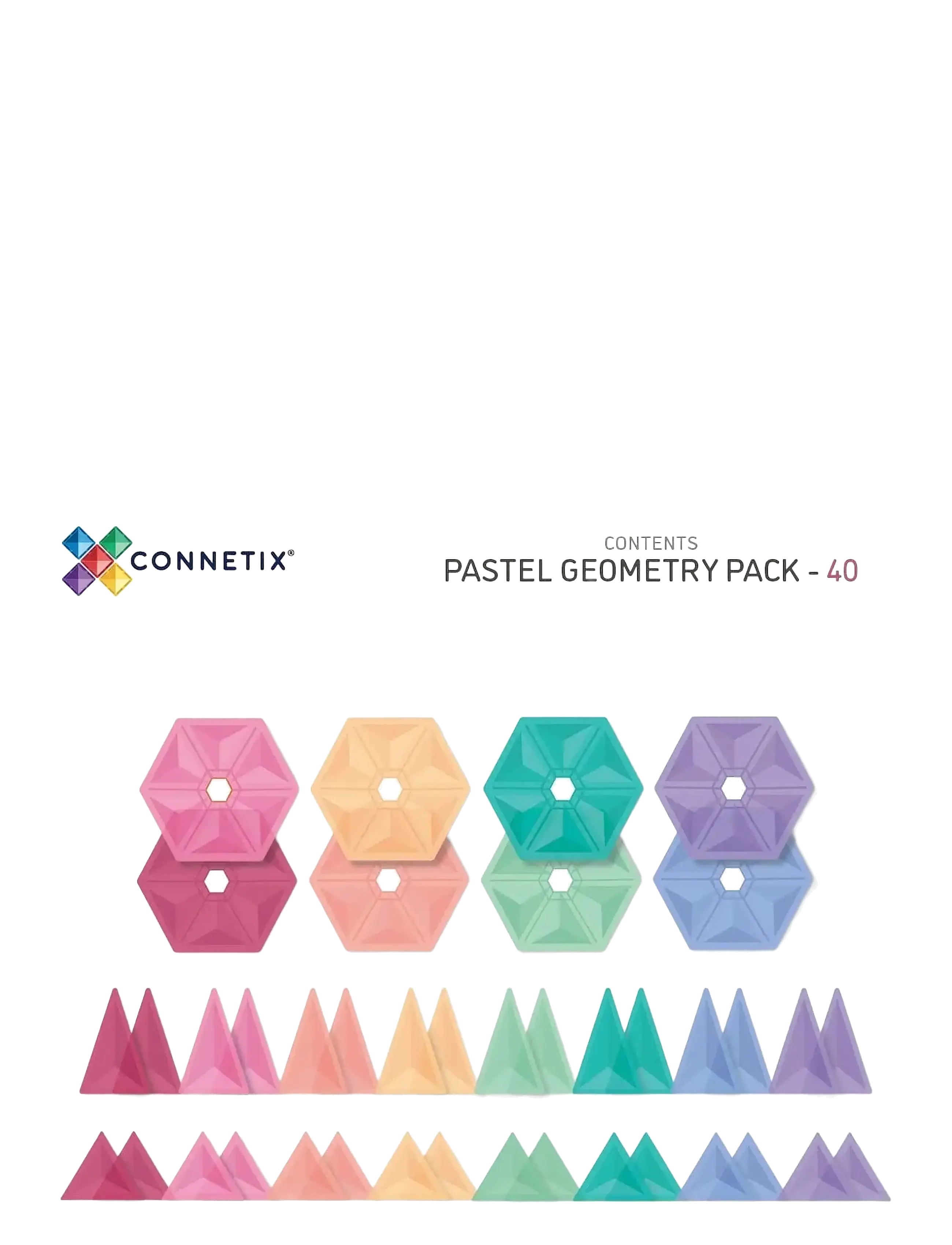 Connetix - Pastel Geometry Pack 40 Pieces - multi coloured - 2