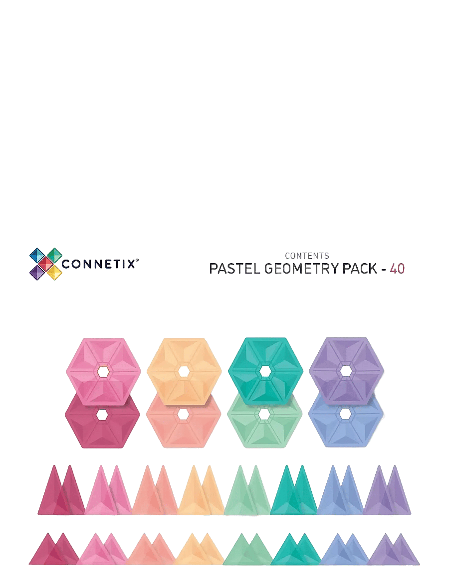 Connetix - Pastel Geometry Pack 40 Pieces - multi coloured - 2