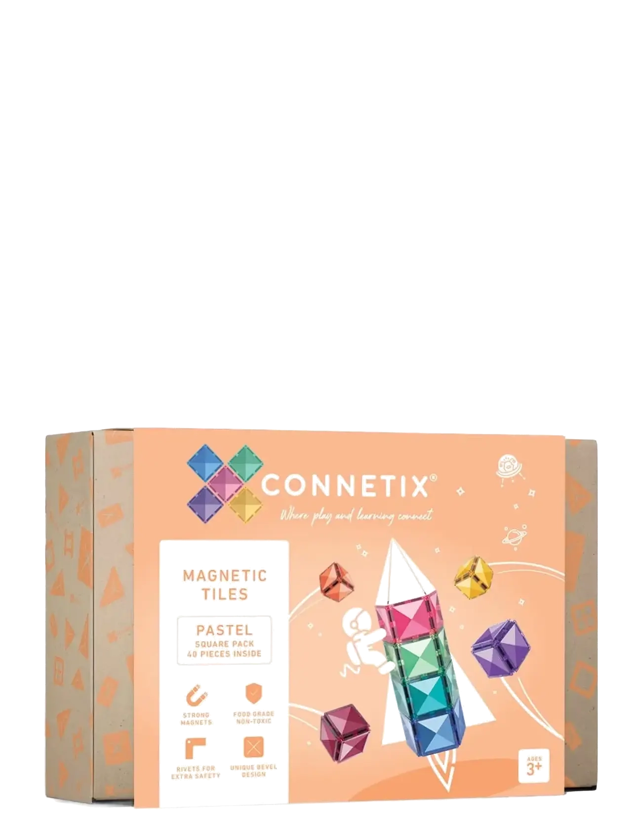 Connetix Pastel Square Pack 40 Pieces - Byggklossar & Byggsatser - MULTI COLOURED / multi