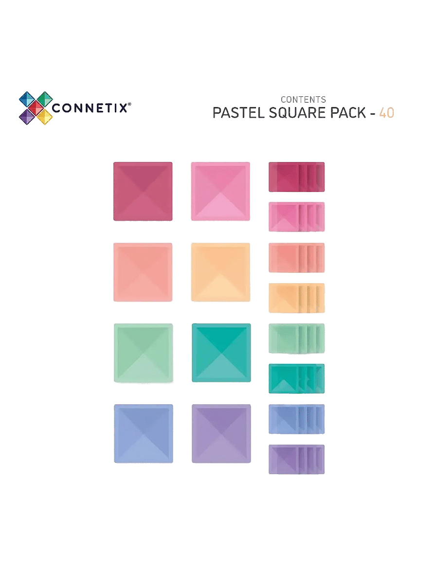 Connetix - Pastel Square Pack 40 Pieces - multi coloured - 2