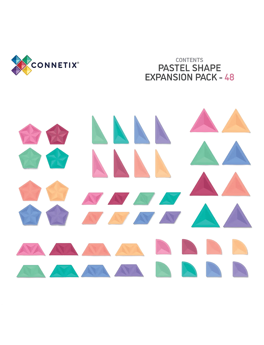 Connetix - Pastel Shape Expansion Pack 48 Pieces - multi coloured - 2