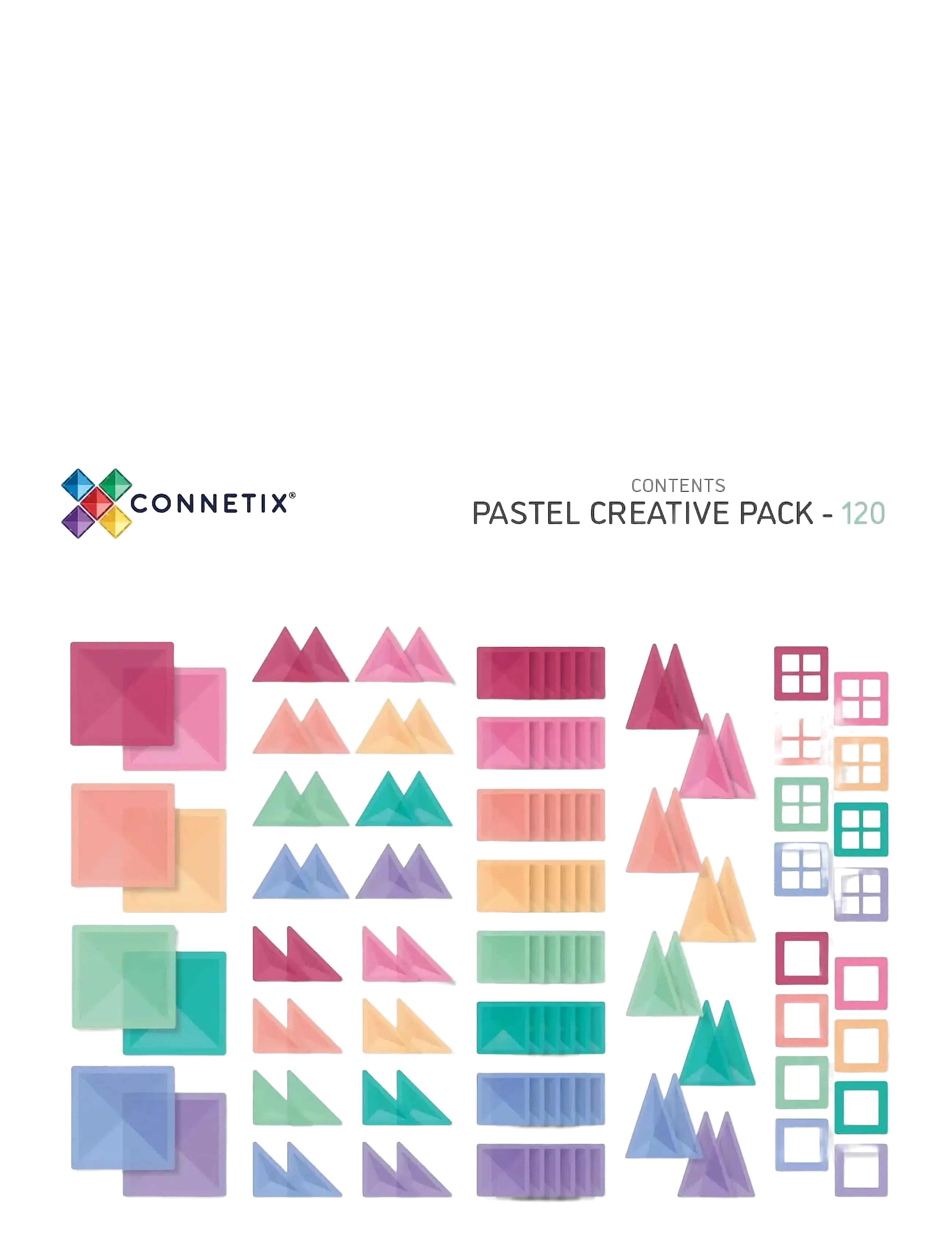 Connetix - Pastel Creative pack 120 Pieces - multi coloured - 2
