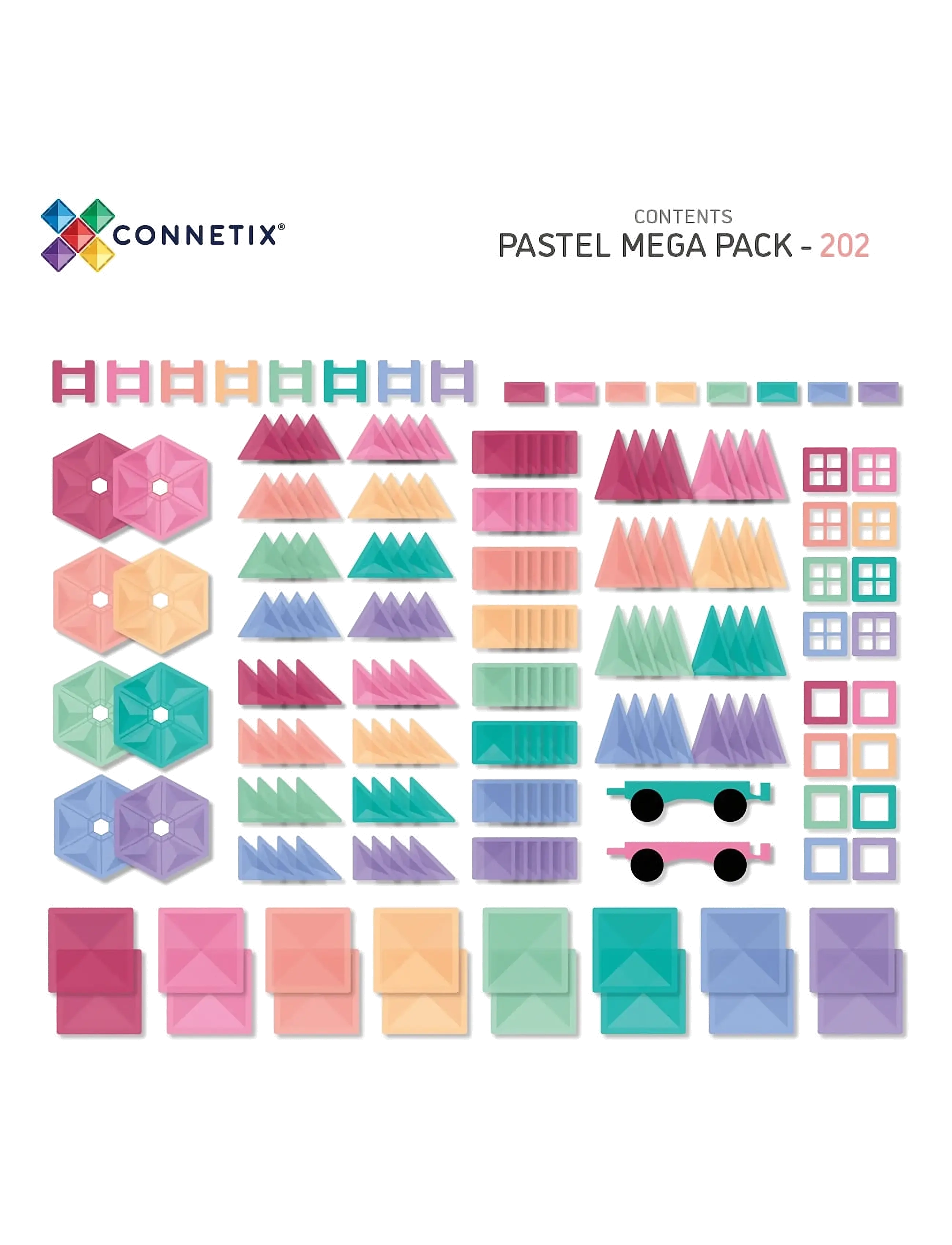 Connetix - Pastel Mega Pack 202 Pieces - multi coloured - 2