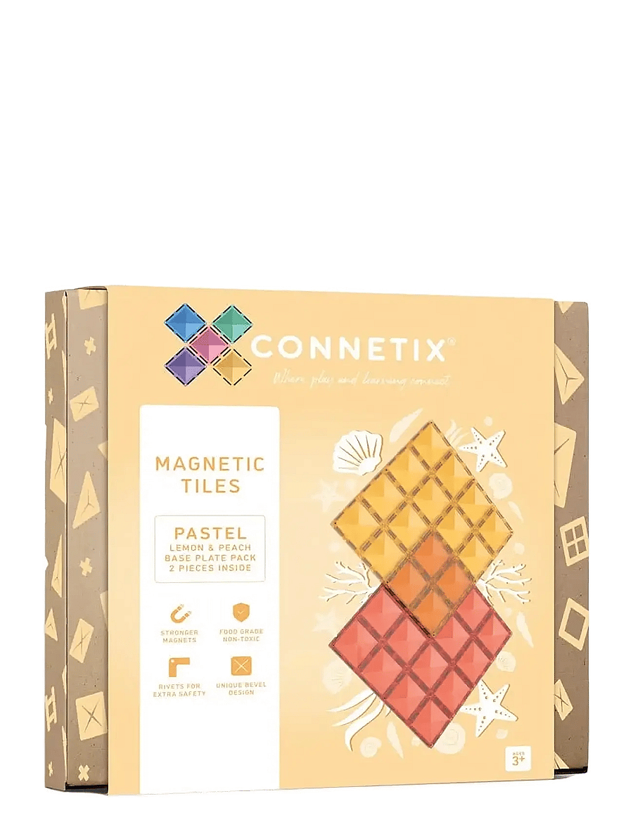 Connetix - Pastel Lemon & Peach Base Plate 2 Pieces - baukästen - multi coloured - 1