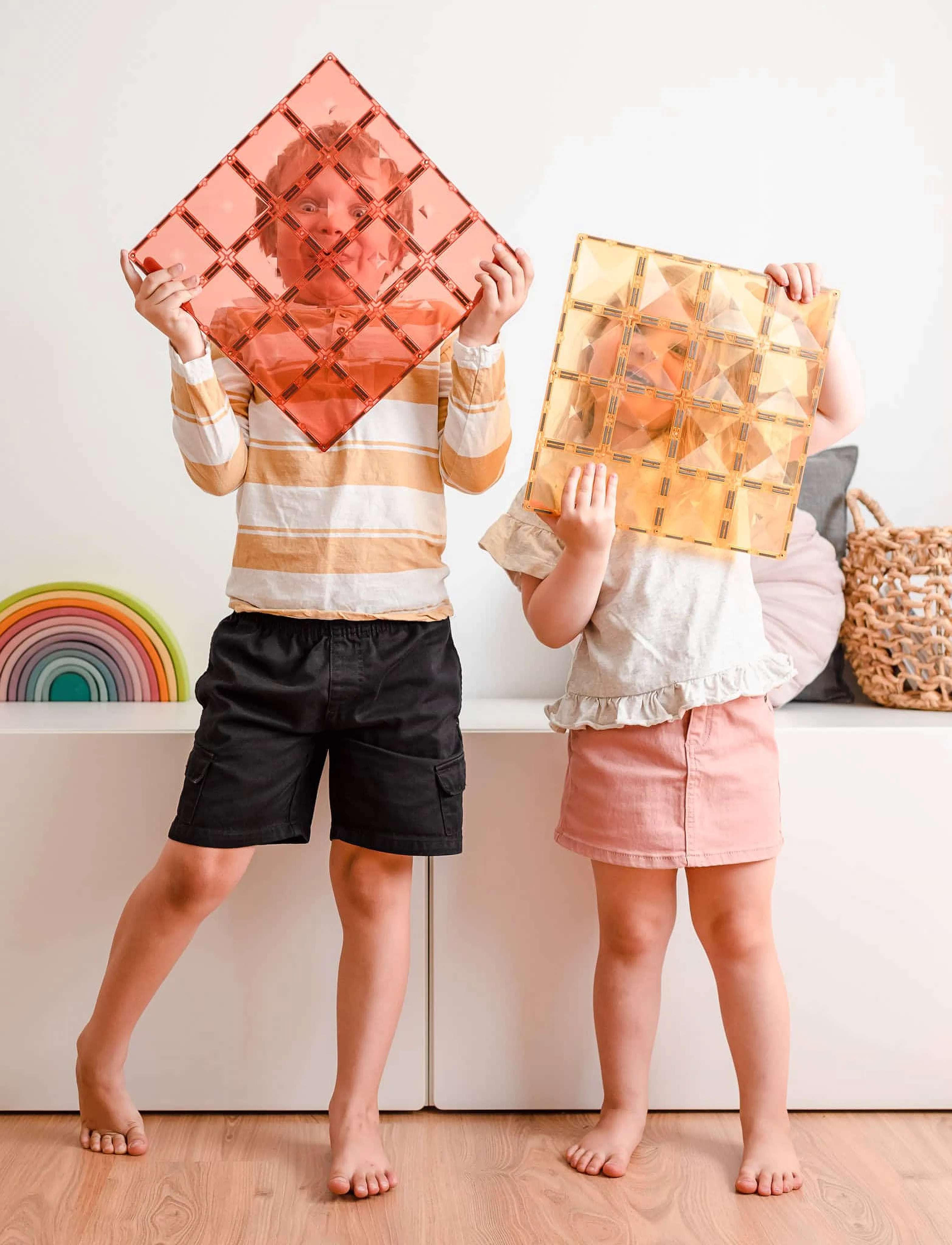 Connetix - Pastel Lemon & Peach Base Plate 2 Pieces - byggesæt - multi coloured - 4