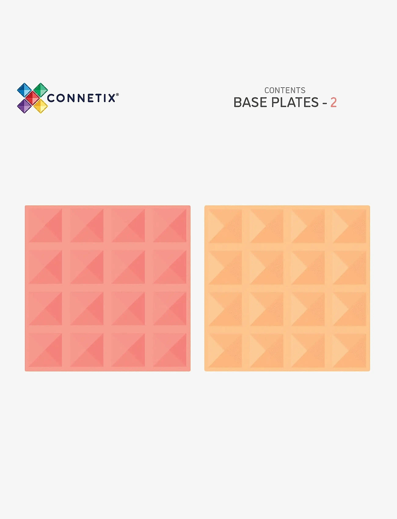 Connetix - Pastel Lemon & Peach Base Plate 2 Pieces - multi coloured - 2