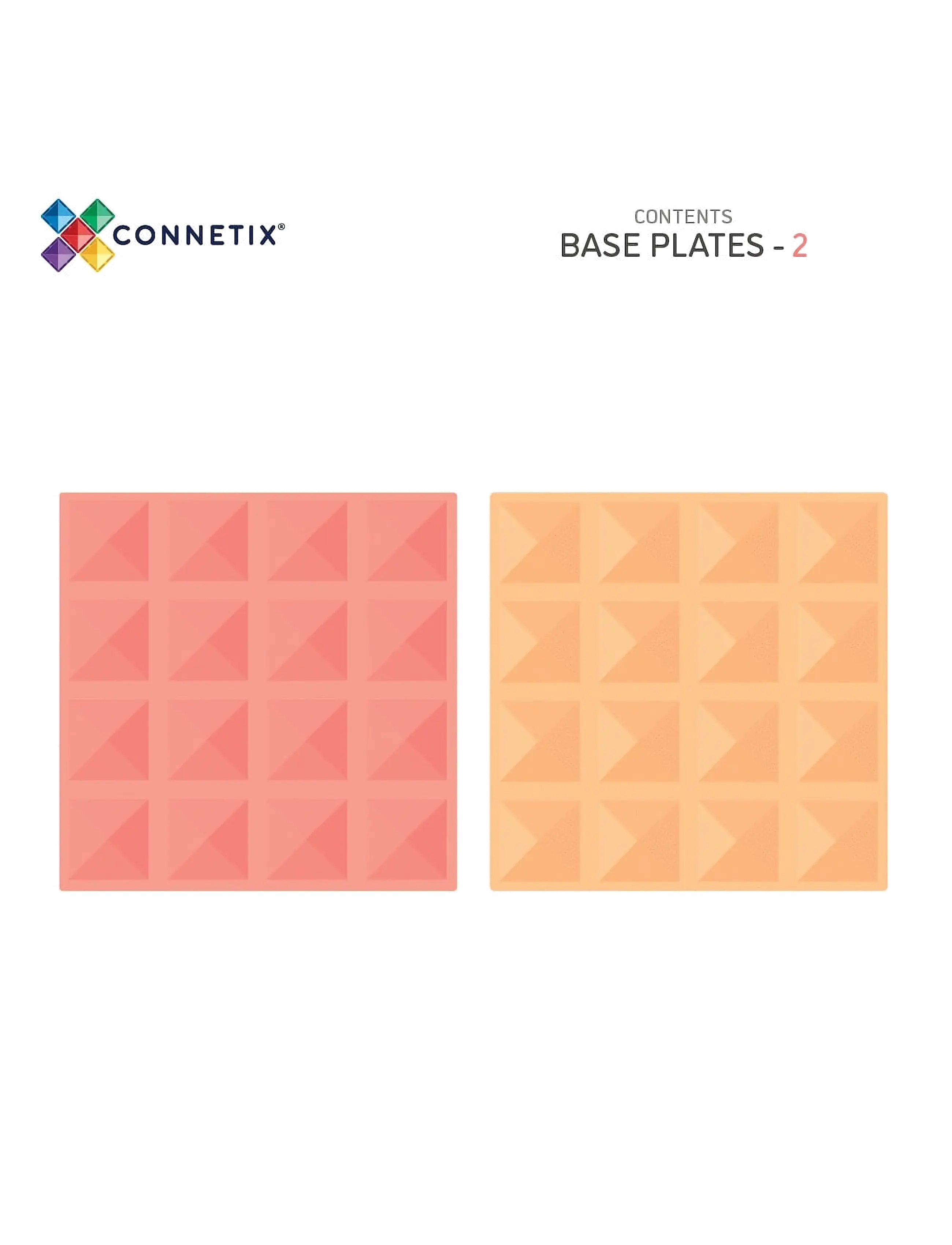 Connetix - Pastel Lemon & Peach Base Plate 2 Pieces - byggesæt - multi coloured - 1