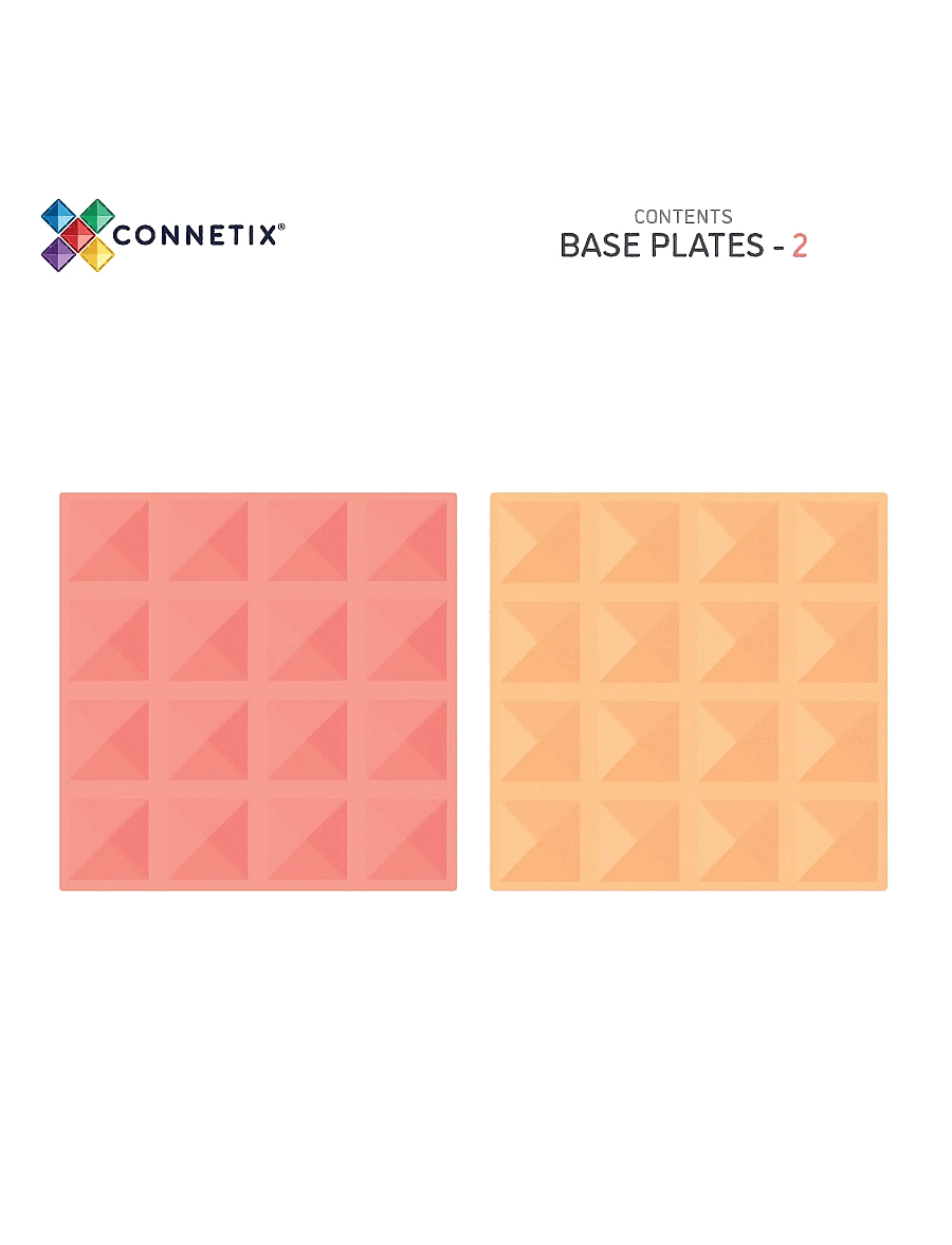 Connetix - Pastel Lemon & Peach Base Plate 2 Pieces - baukästen - multi coloured - 2