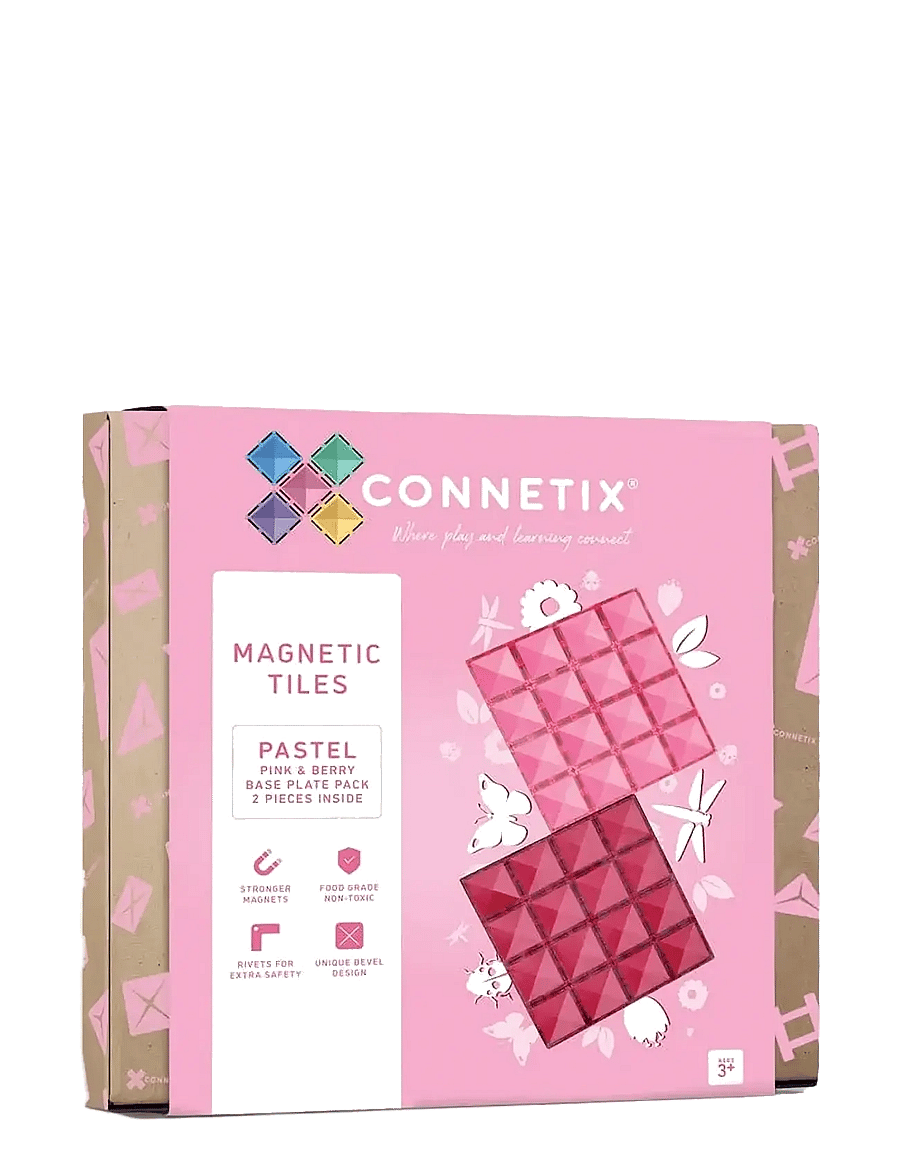 Connetix - Pastel Pink & Berry Base Plate 2 Pieces - baukästen - multi coloured - 0