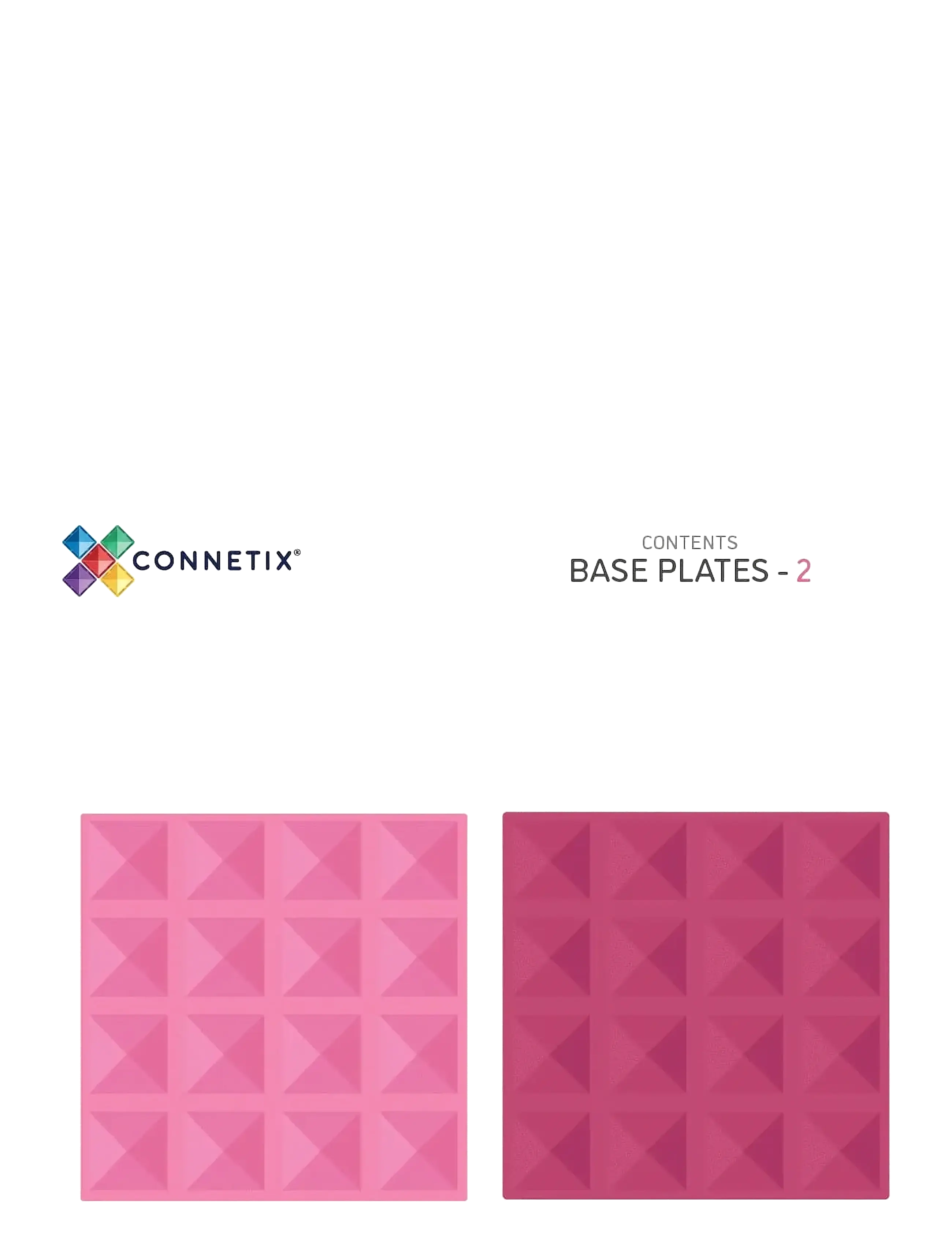 Connetix - Pastel Pink & Berry Base Plate 2 Pieces - multi coloured - 1
