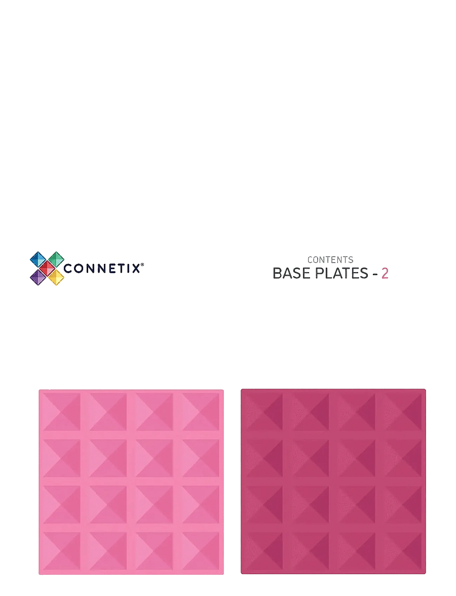 Connetix - Pastel Pink & Berry Base Plate 2 Pieces - baukästen - multi coloured - 1