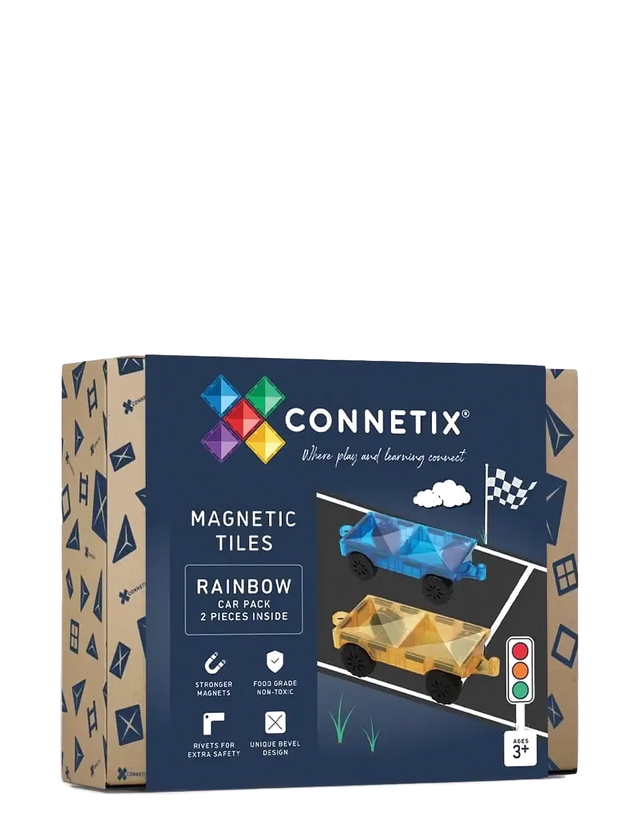 Connetix Rainbow Car Pack 2 Pieces, One Size, Building Sets & Blocks, Mehrfarbig/gemustert - Sets, Kinder