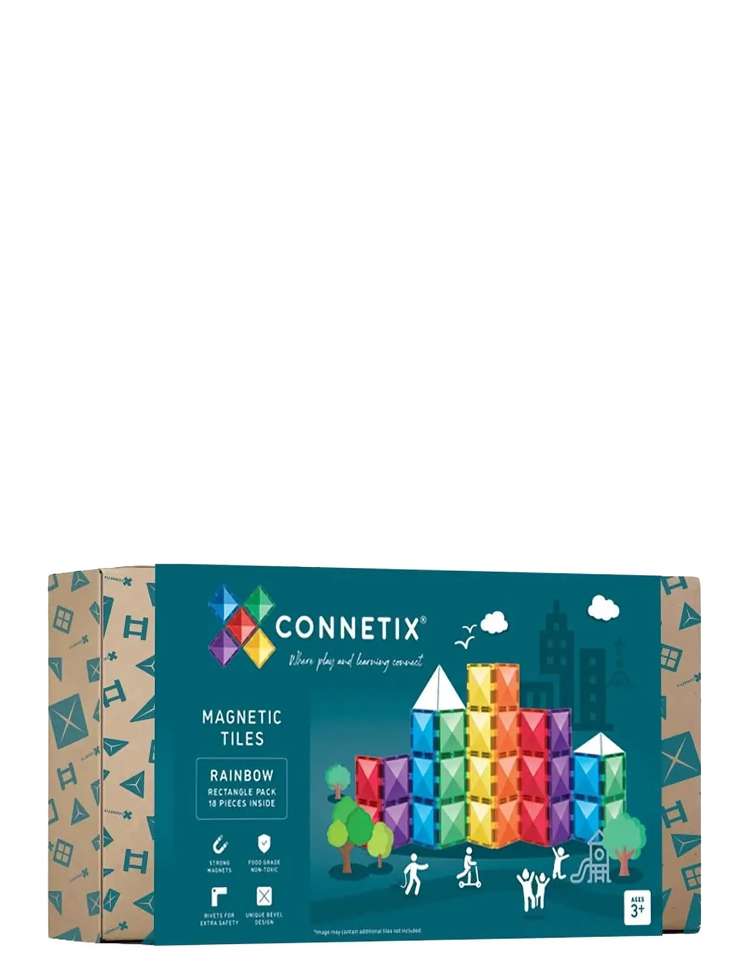 CONNETIX Regenbogen Rectangle Pack 18 Pieces Patterned - One Size - Kinder