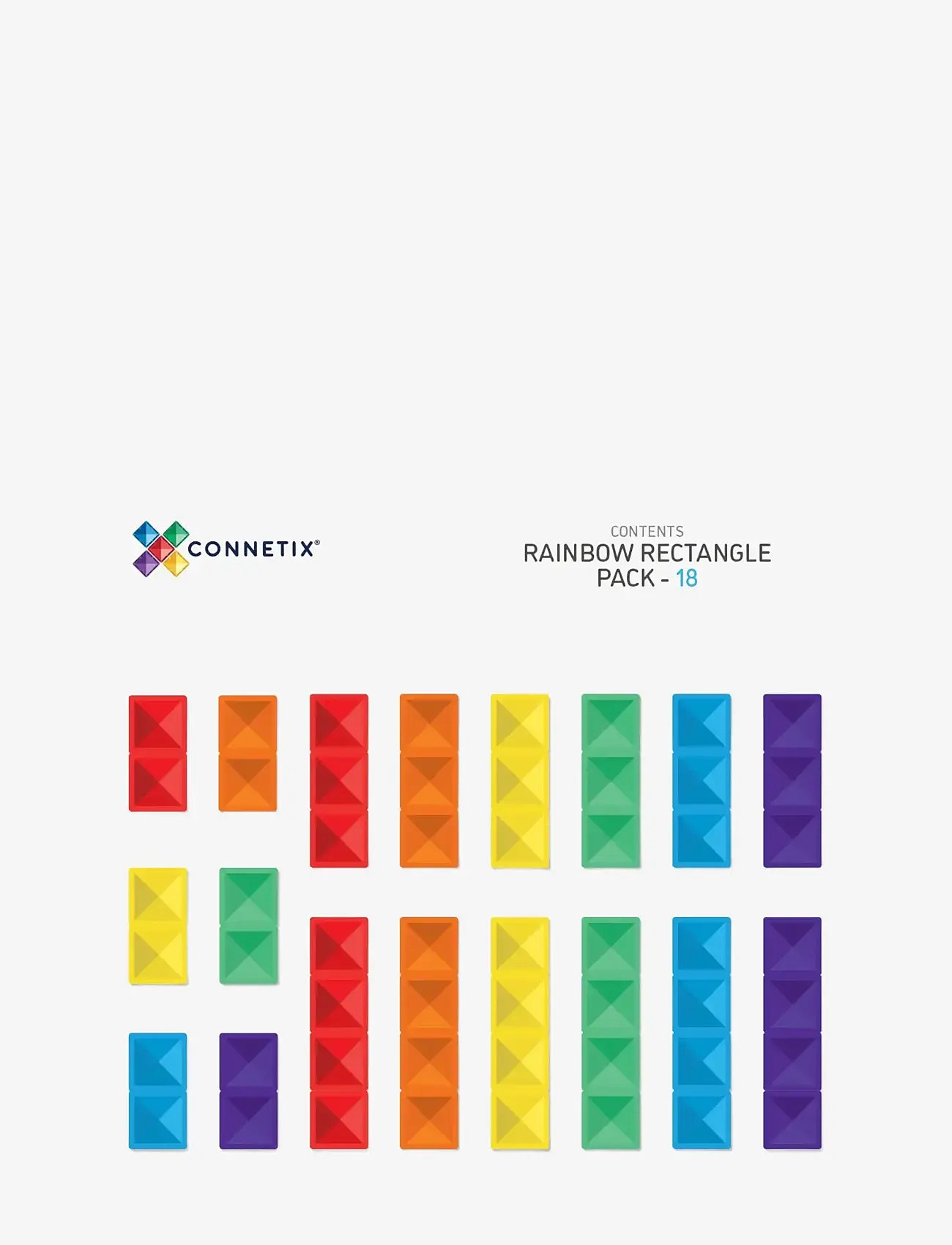 Connetix - Rainbow Rectangle Pack 18 Pieces - multi coloured - 1