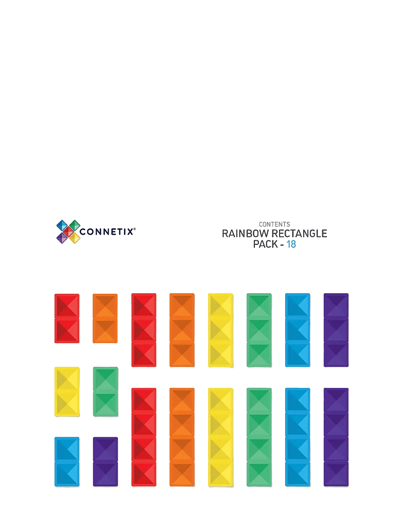 Connetix - Rainbow Rectangle Pack 18 Pieces - multi coloured - 1