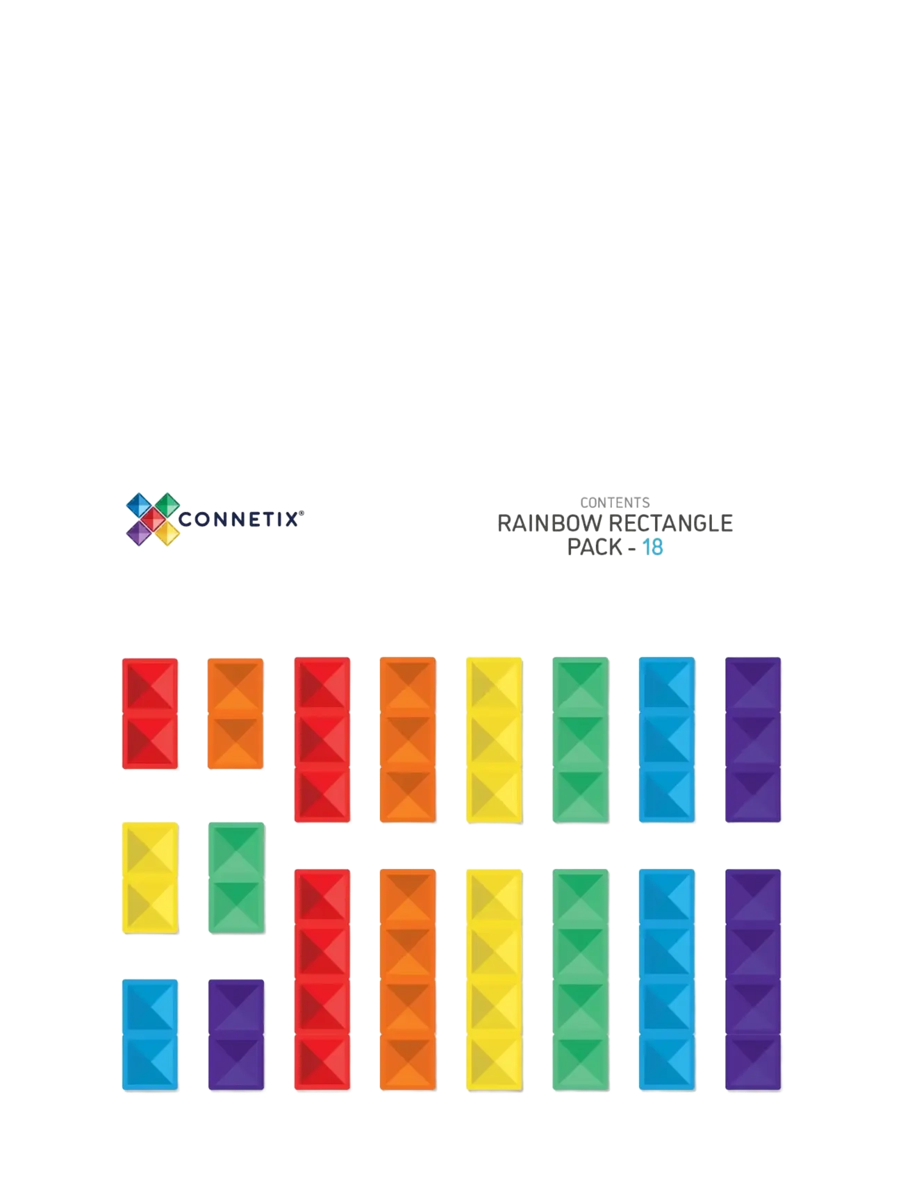 Connetix - Rainbow Rectangle Pack 18 Pieces - building sets - multi coloured - 1