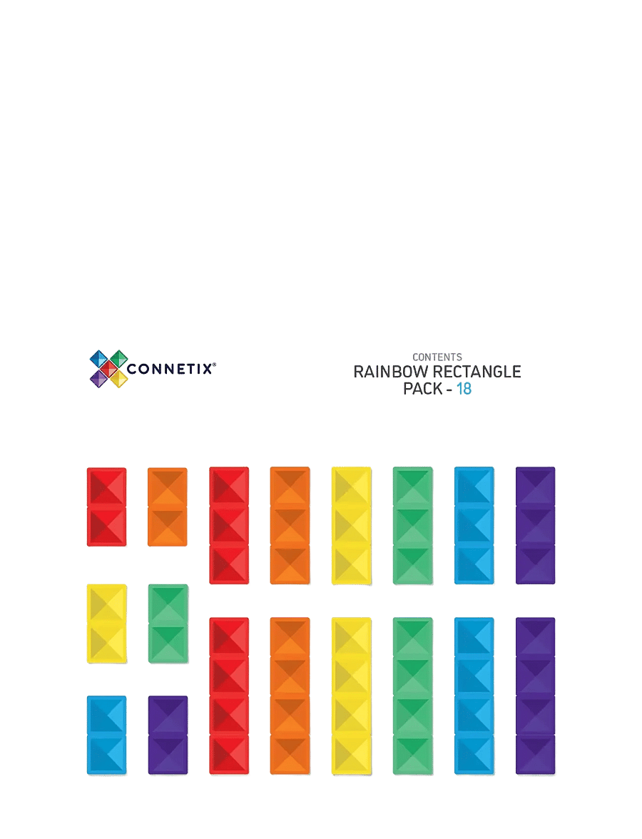 Connetix - Rainbow Rectangle Pack 18 Pieces - building sets - multi coloured - 1
