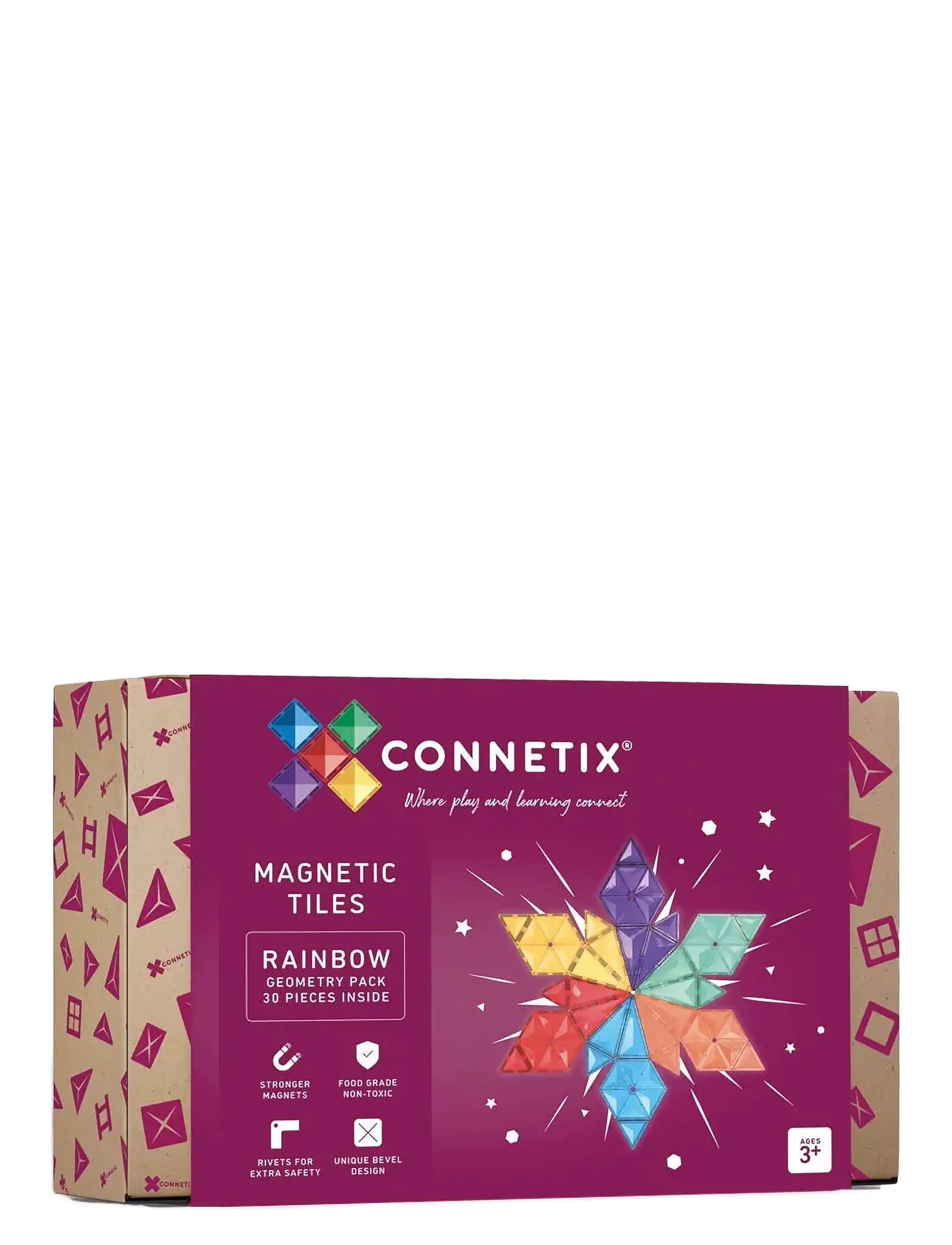 Connetix Rainbow Geometry Pack 30 Pieces, One Size, Building Sets & Blocks, Mehrfarbig/gemustert - Sets, Kinder