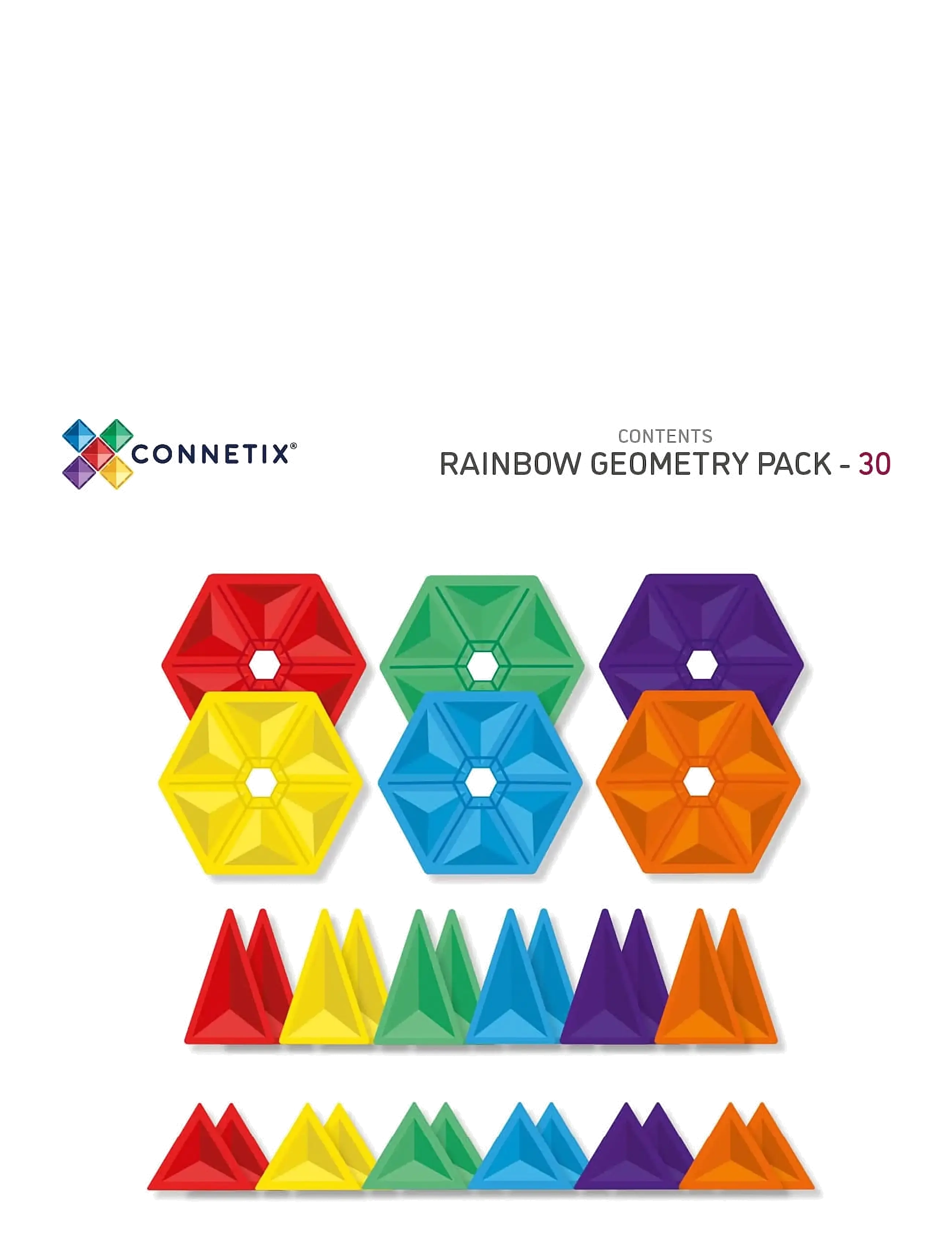 Connetix - Rainbow Geometry Pack 30 Pieces - multi coloured - 1