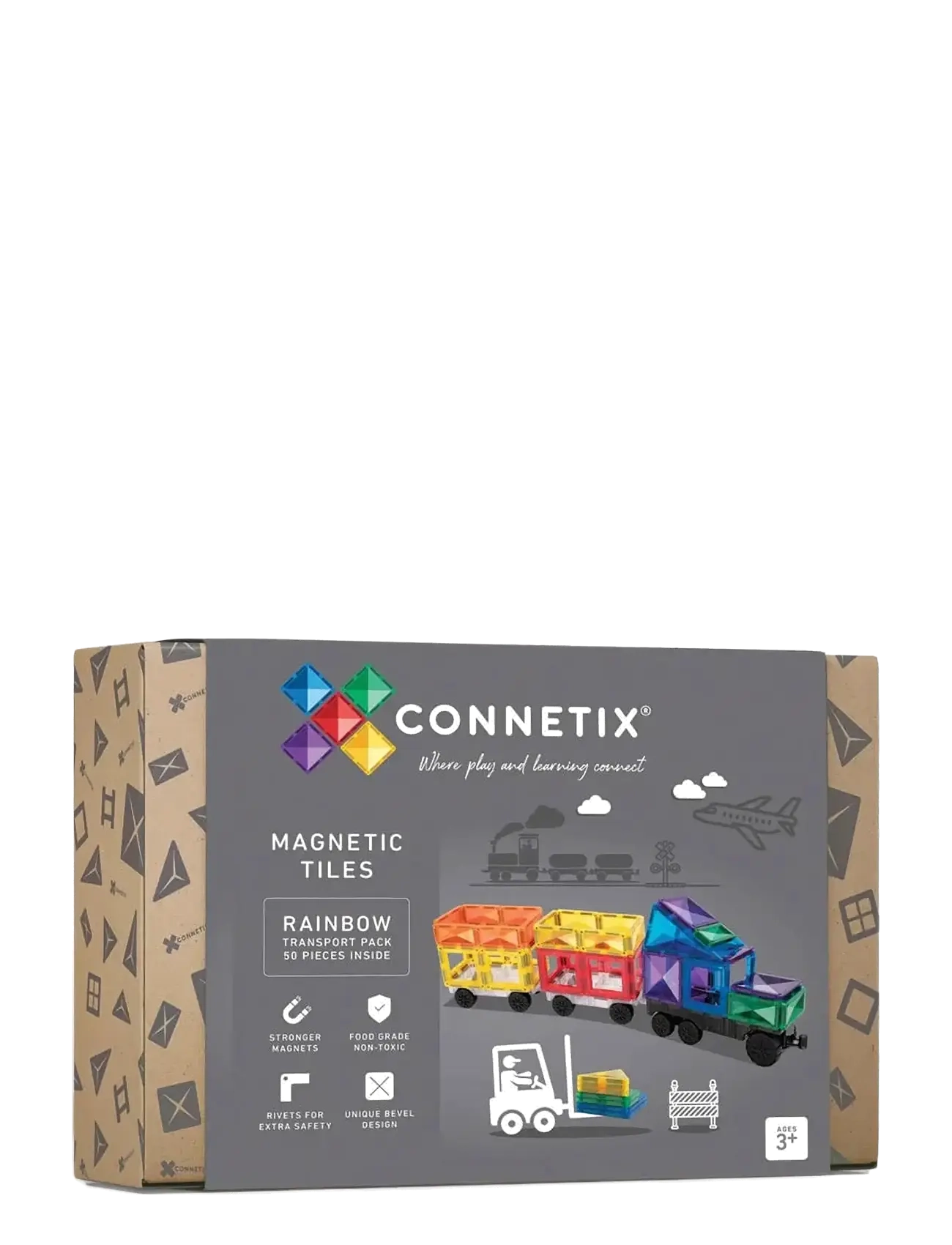 Connetix Rainbow Transport Pack 50 Pieces, One Size, Building Sets & Blocks, Mehrfarbig/gemustert - Sets, Kinder
