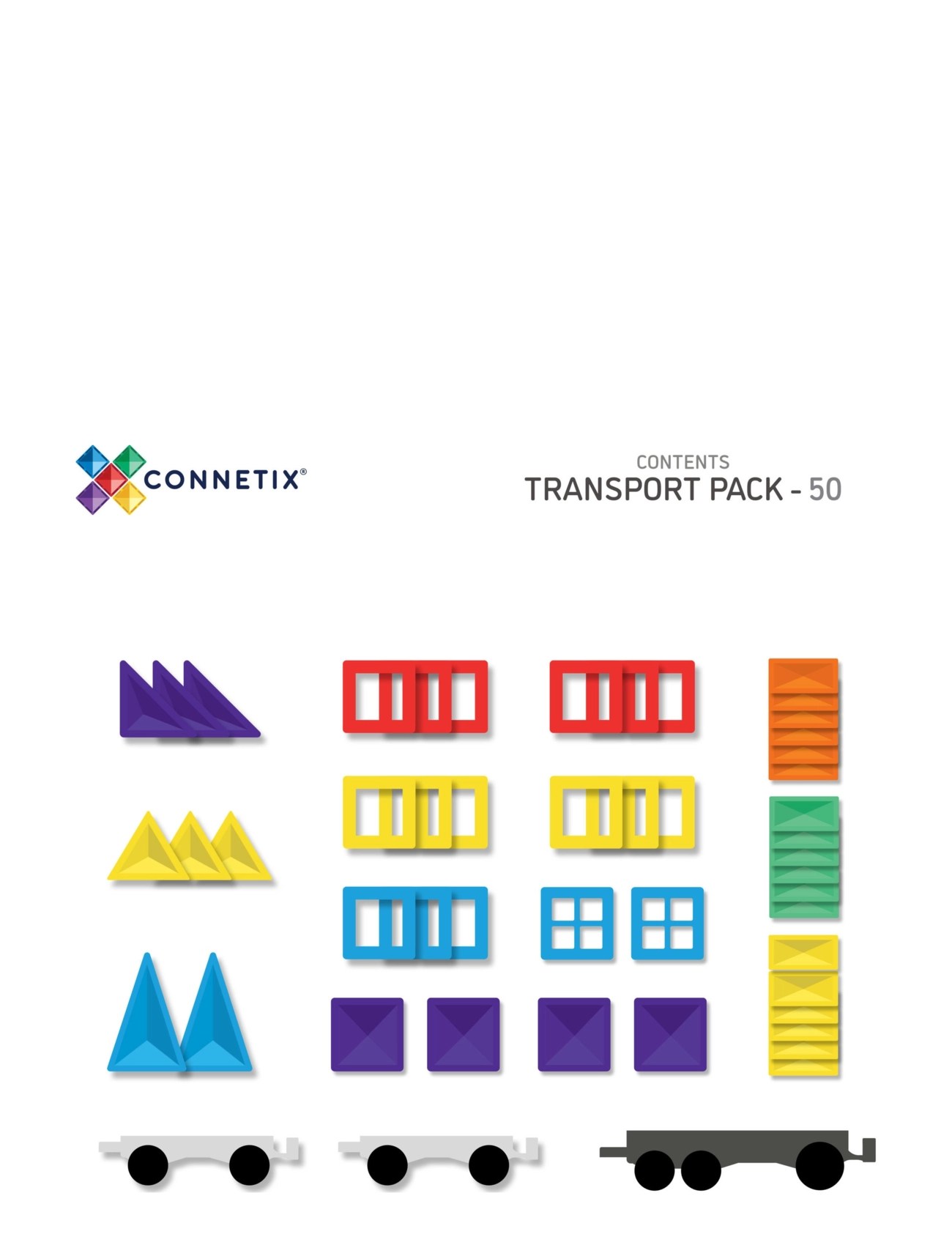 Connetix - Rainbow Transport Pack 50 Pieces - multi coloured - 1
