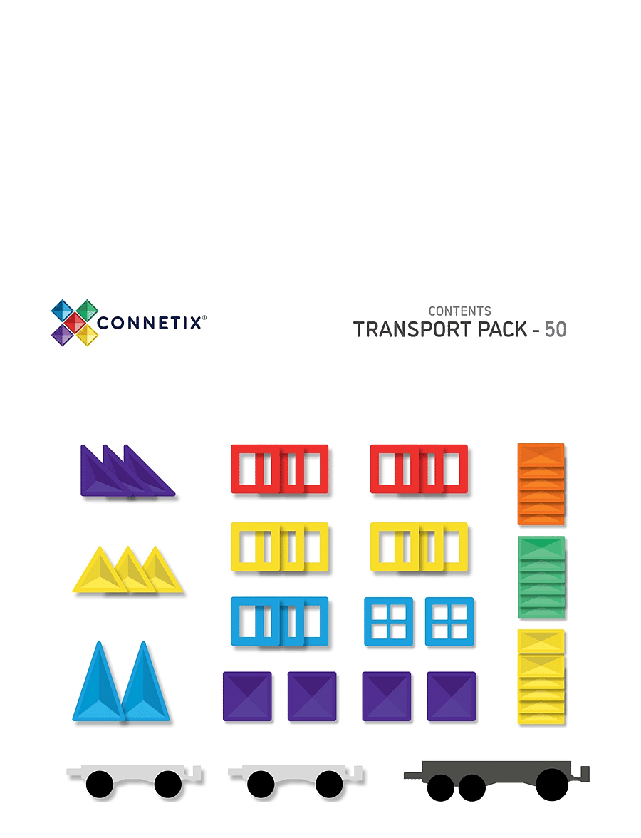Connetix - Rainbow Transport Pack 50 Pieces - multi coloured - 1