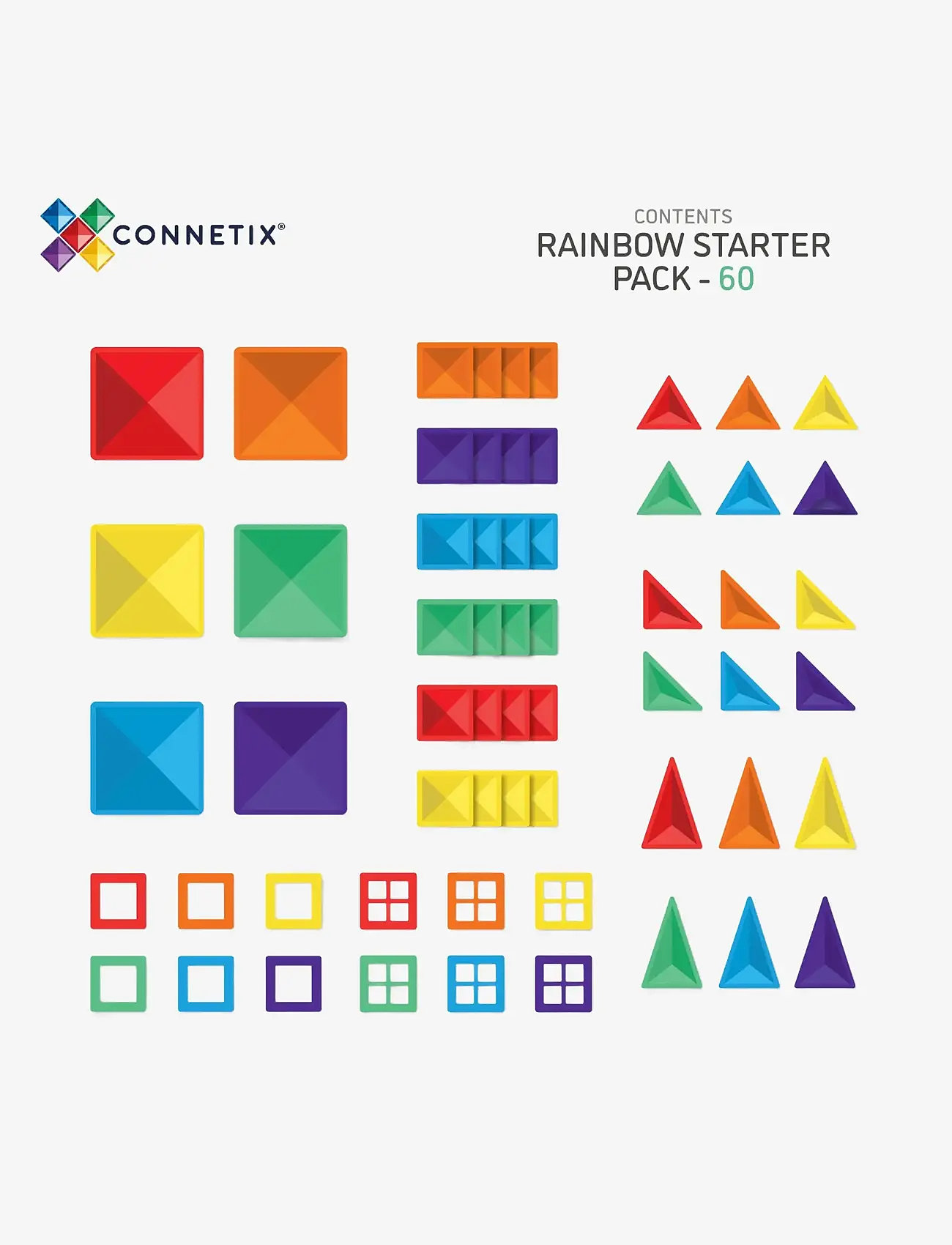 Connetix - Rainbow Starter Pack 60 Pieces - multi coloured - 2