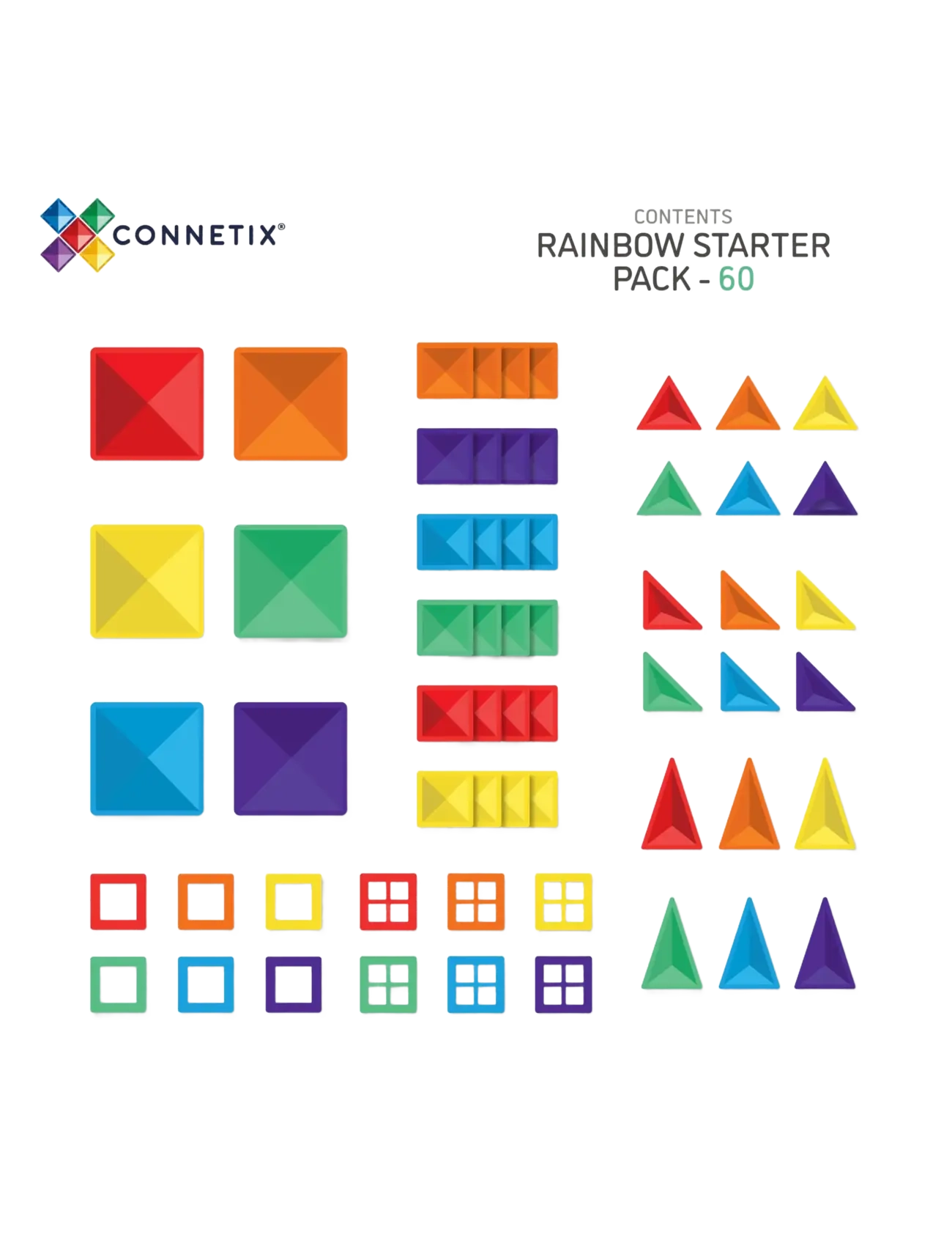 Connetix - Rainbow Starter Pack 60 Pieces - multi coloured - 2