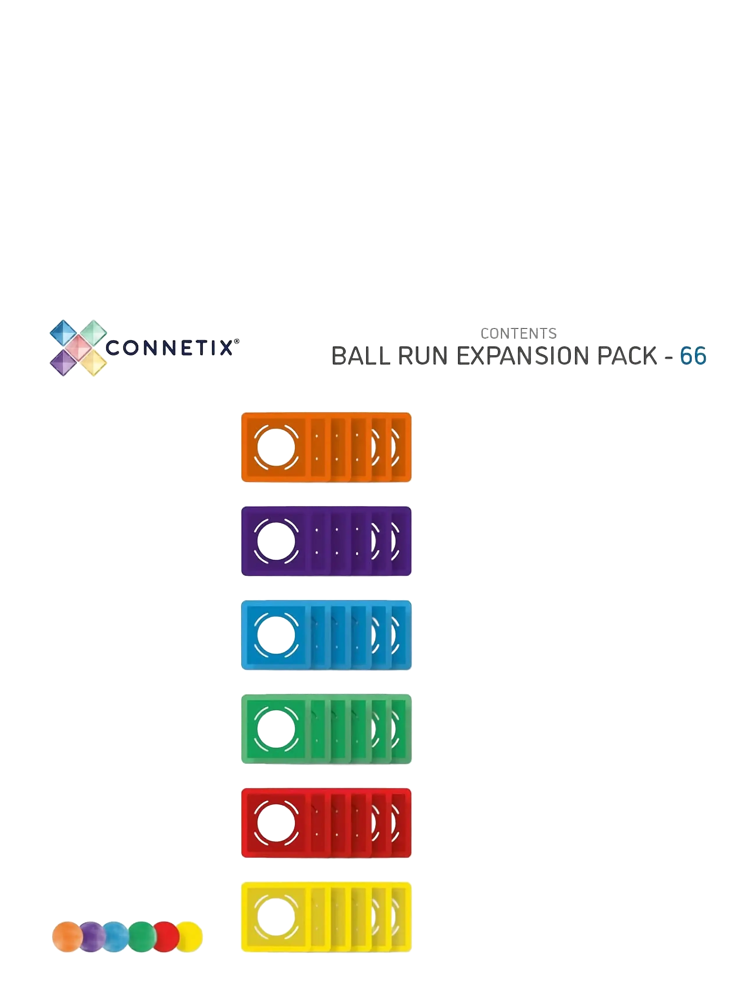 Connetix - Rainbow Ball Run Expansion Pack 66 Pieces - multi coloured - 2
