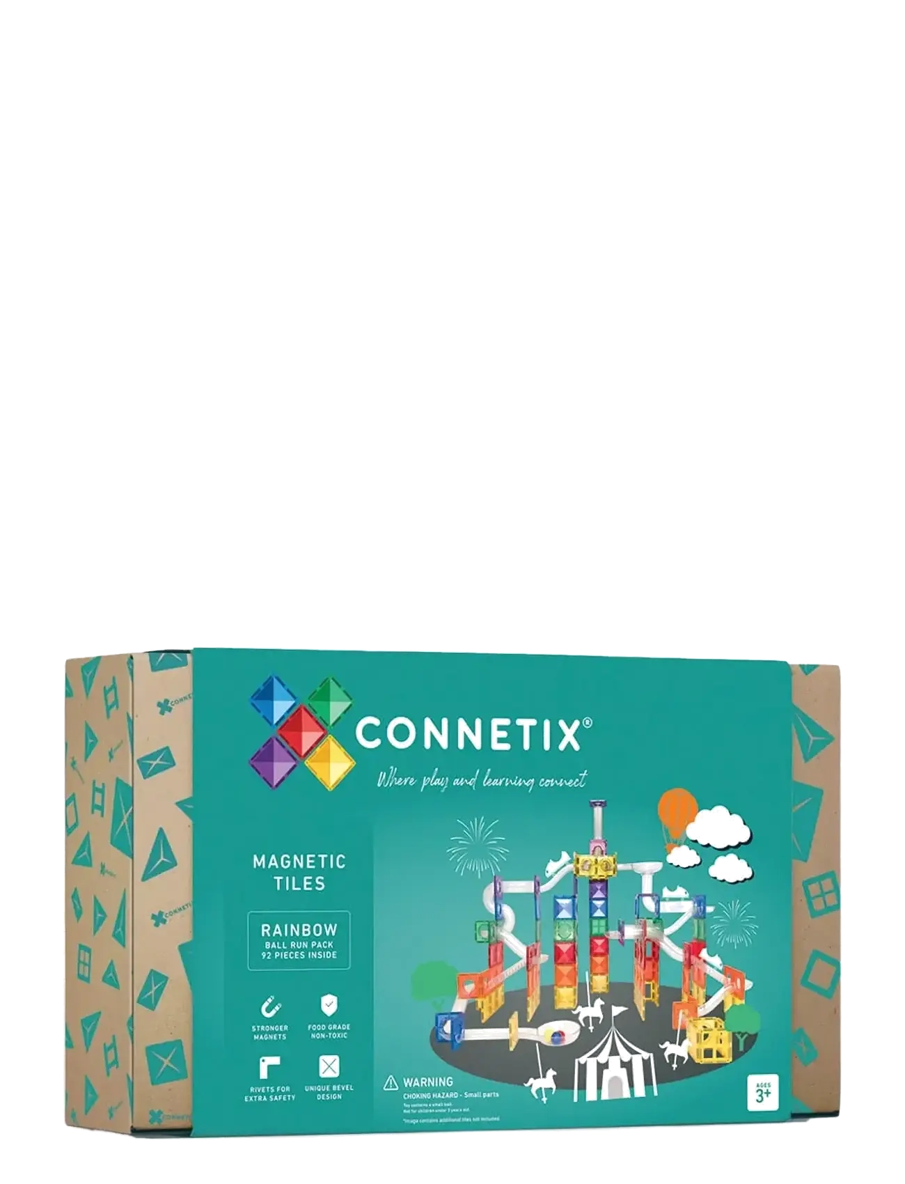 Connetix Rainbow Ball Run Pack 92 Pieces, One Size, Building Sets & Blocks, Mehrfarbig/gemustert - Sets, Kinder