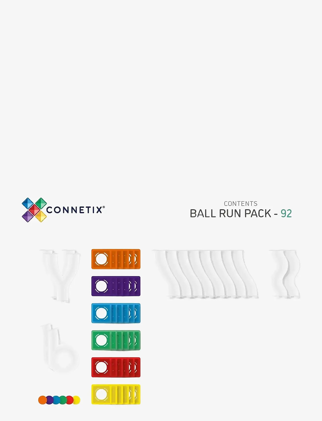 Connetix - Rainbow Ball Run Pack 92 Pieces - multi coloured - 1