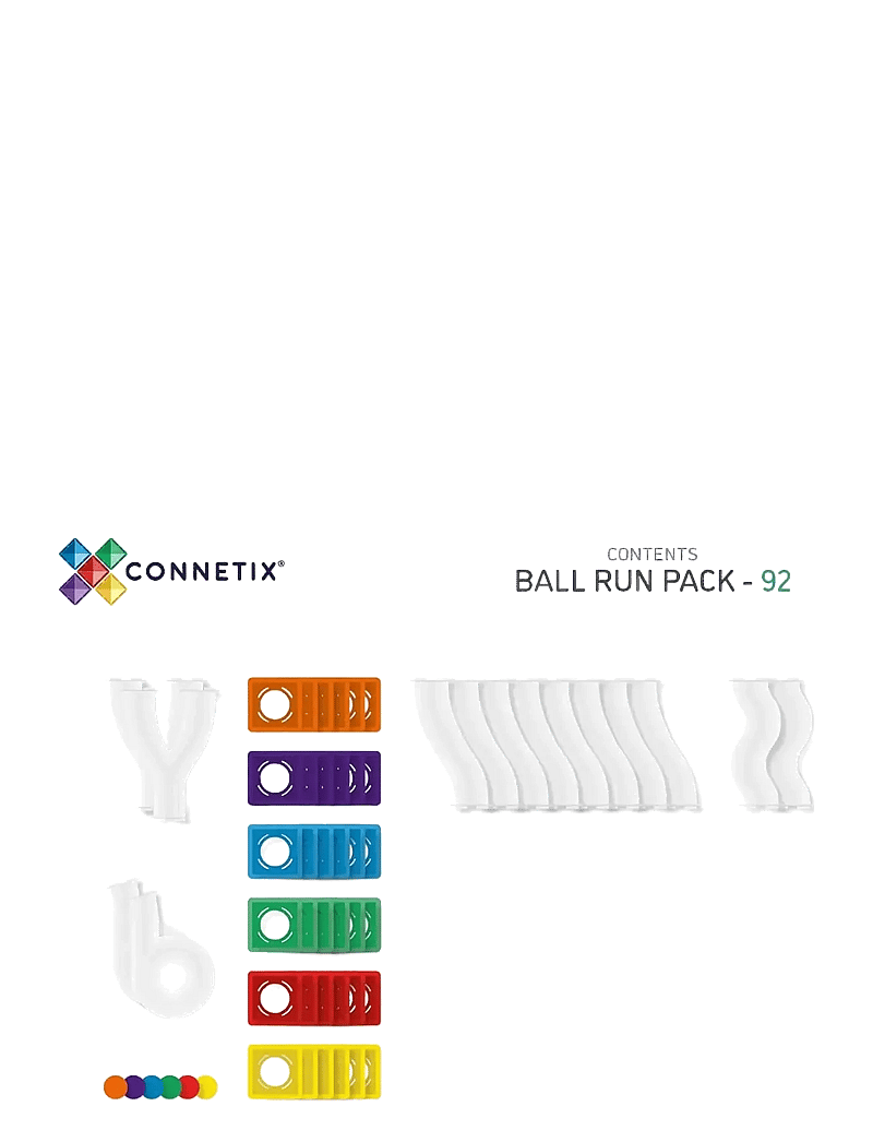 Connetix - Rainbow Ball Run Pack 92 Pieces - multi coloured - 1