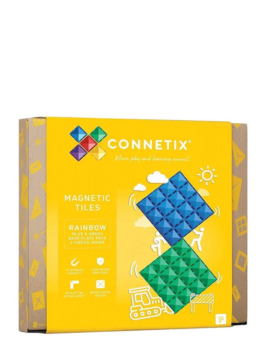 Connetix - Rainbow Blue & Green Base Plate Pack 2 Pieces - multi coloured - 1