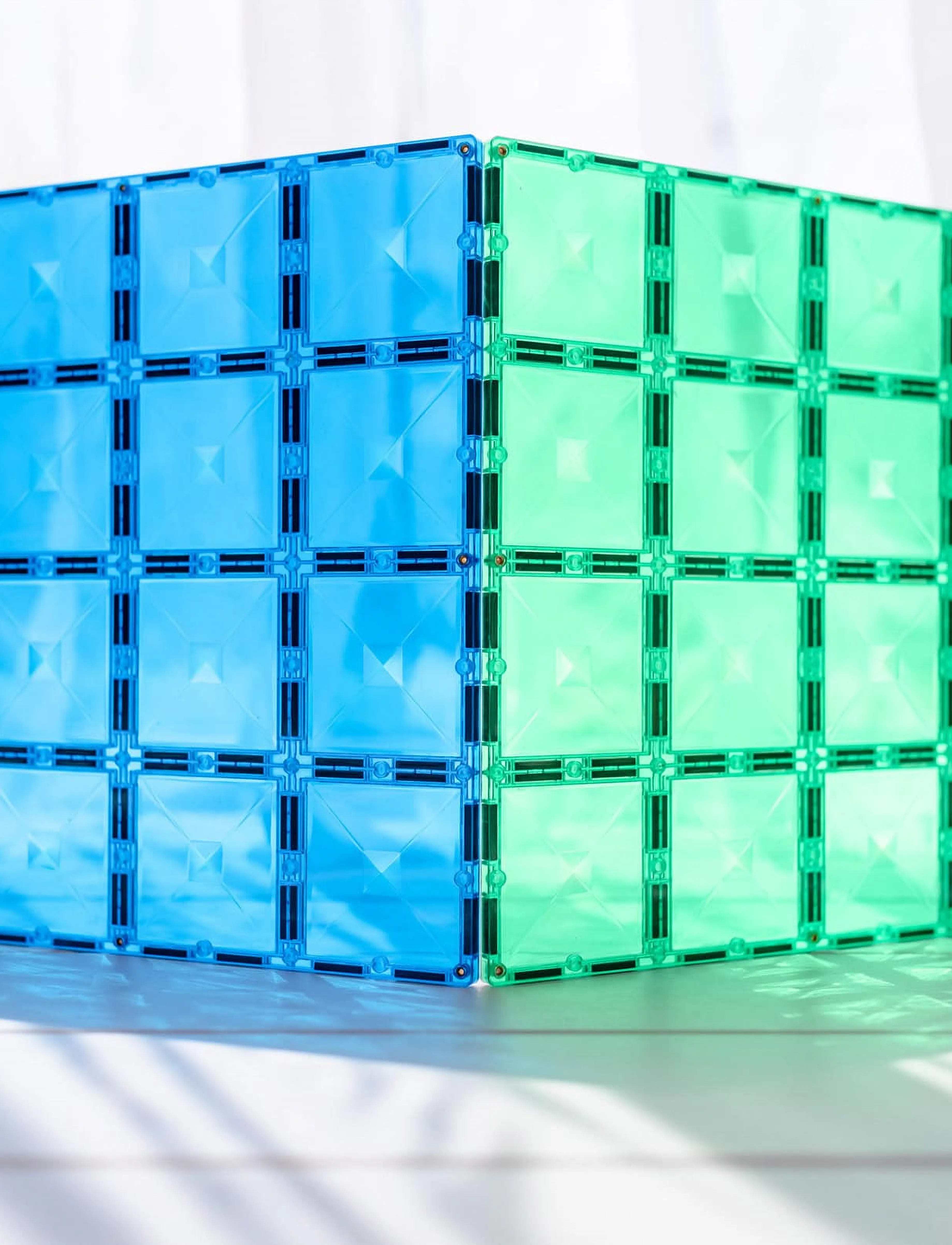 Connetix - Rainbow Blue & Green Base Plate Pack 2 Pieces - multi coloured - 3