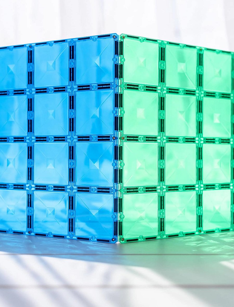 Connetix - Rainbow Blue & Green Base Plate Pack 2 Pieces - multi coloured - 3