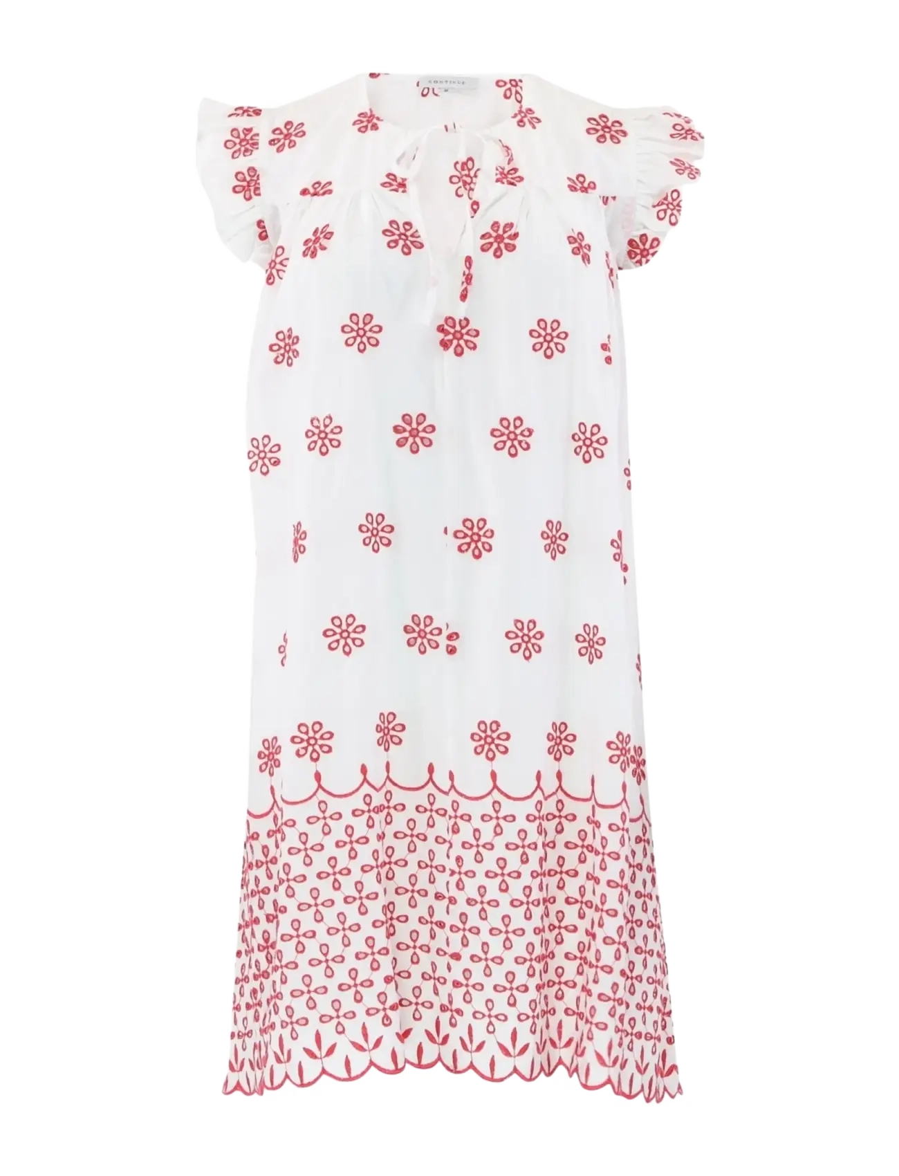 Continue lilly dress embrodery - Continue - WHITE WITH RED EMBRODERY / white