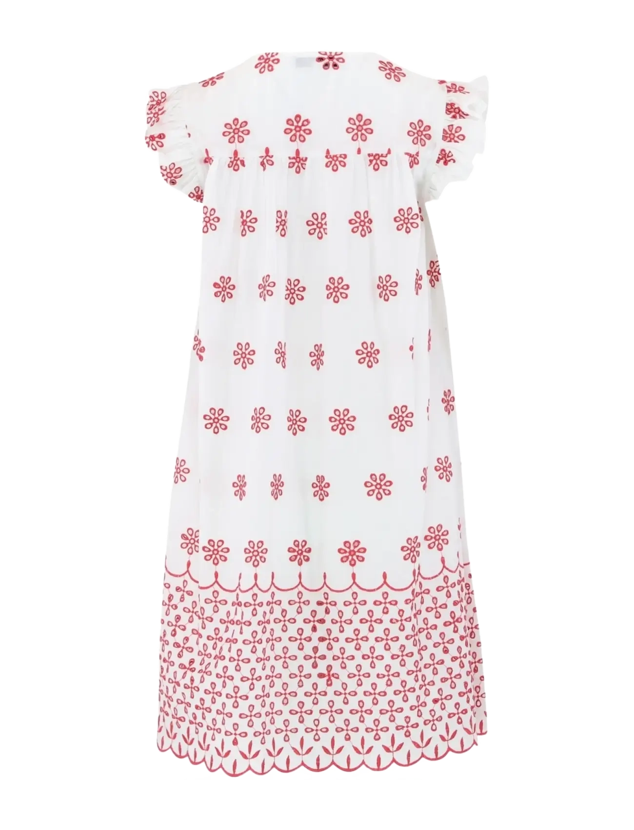 Continue - lilly dress embrodery - sommerkleider - white with red embrodery - 2