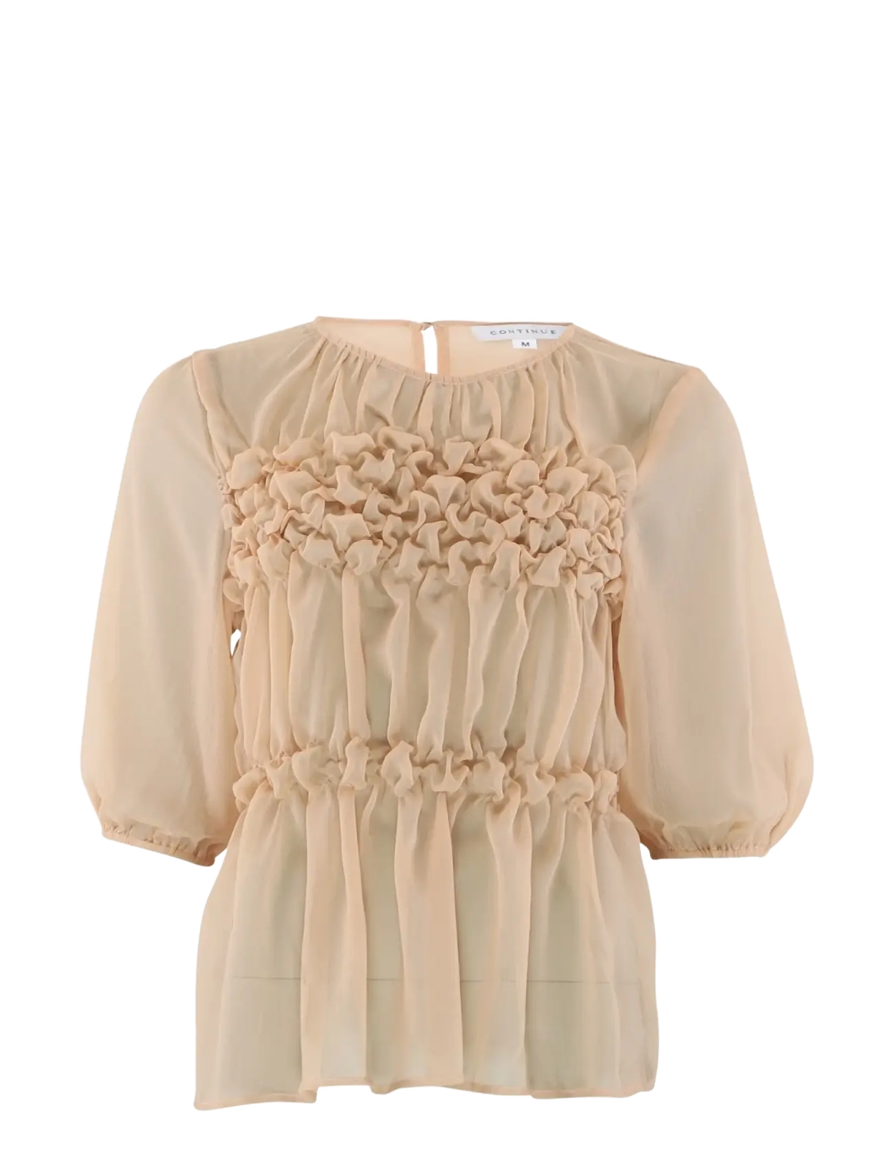 Continue Githa mesh - Kurzämlige Blusen - SAND / beige