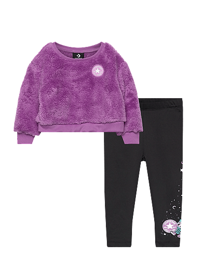 Converse GG-LEGGING SET - Joggingsæt - BLACK / purple