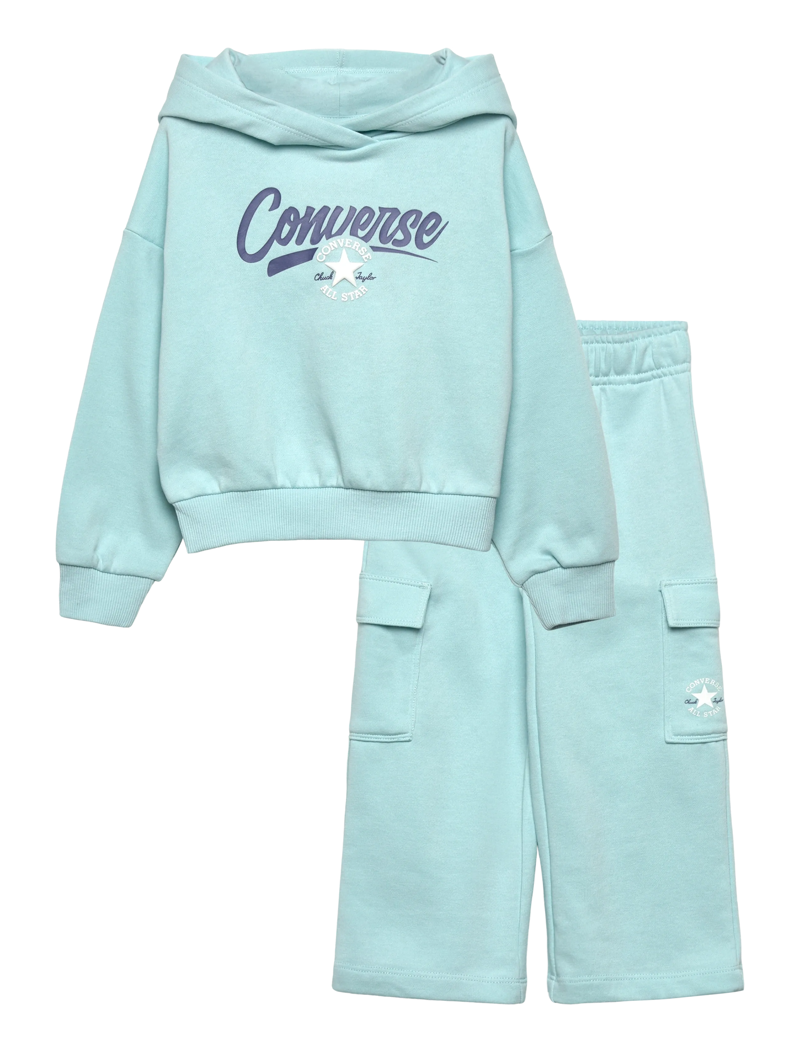 Converse CNVG HOODIE AND CARGO PANT SET - Joggedresser - GREY / blue