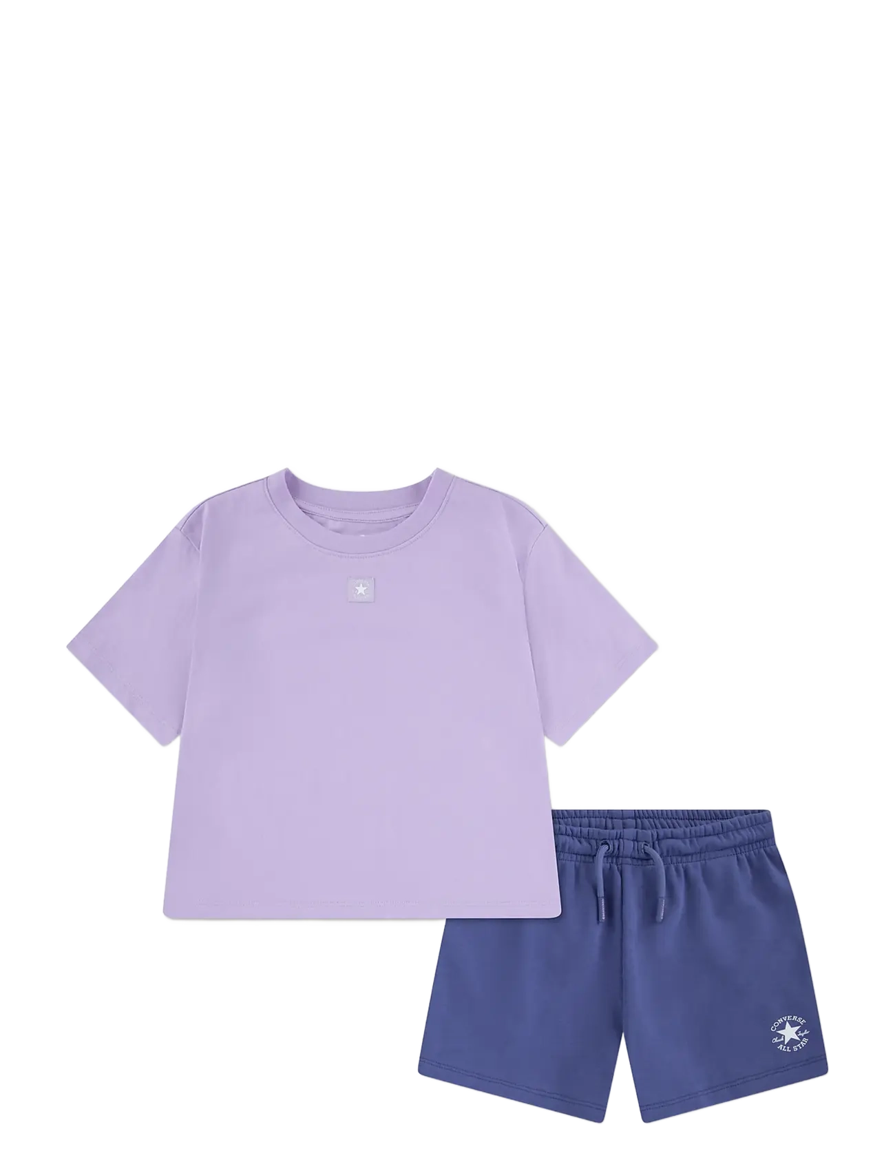 Converse Cnvg Boxy Tee And Short Set, Børn, T-shirt Og Shorts Sæt, Multi/mønstret, Str: 98/104