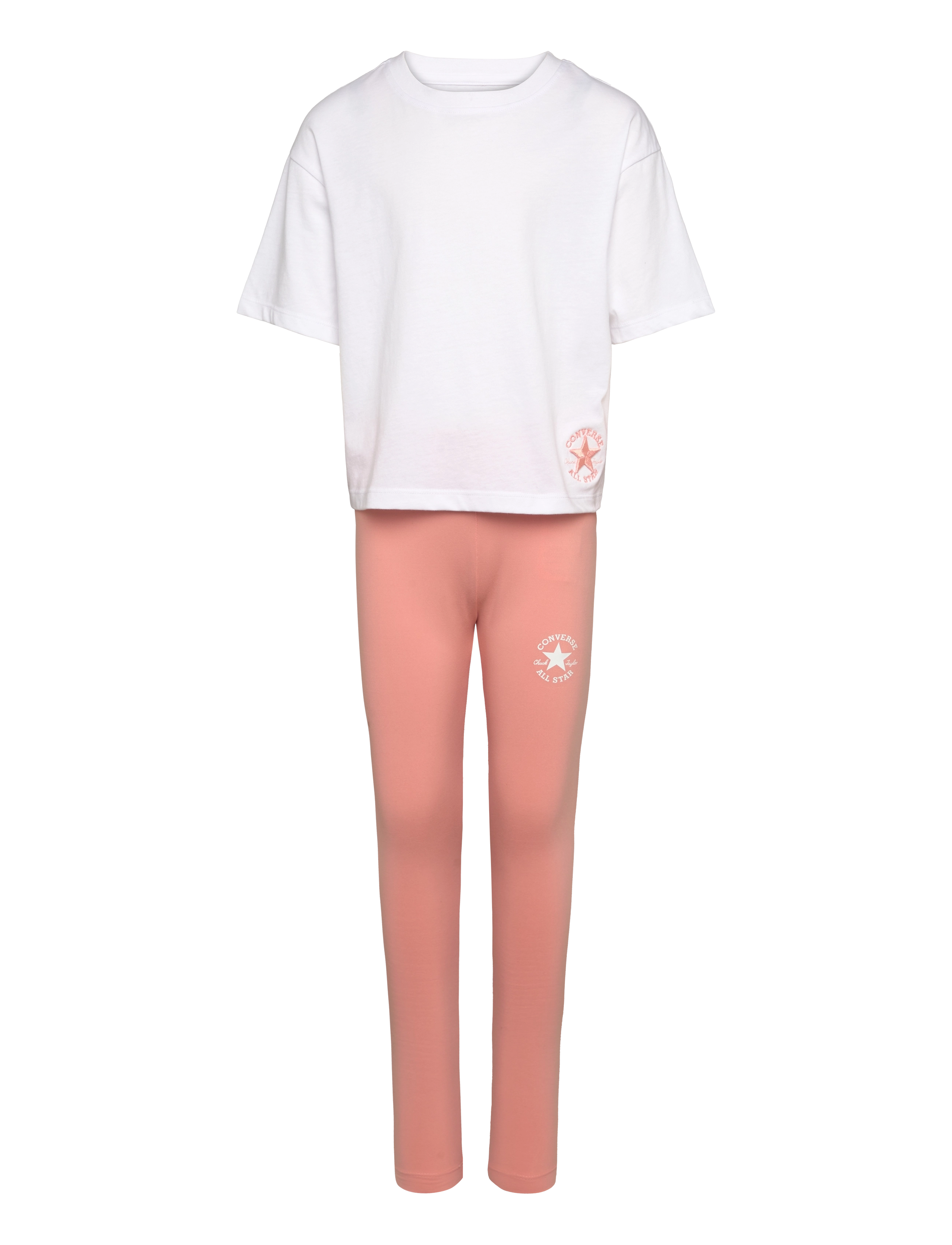 Converse CNVG BOXY TEE & LEGGING SET - Riided - FLAMINGO FADE / coral